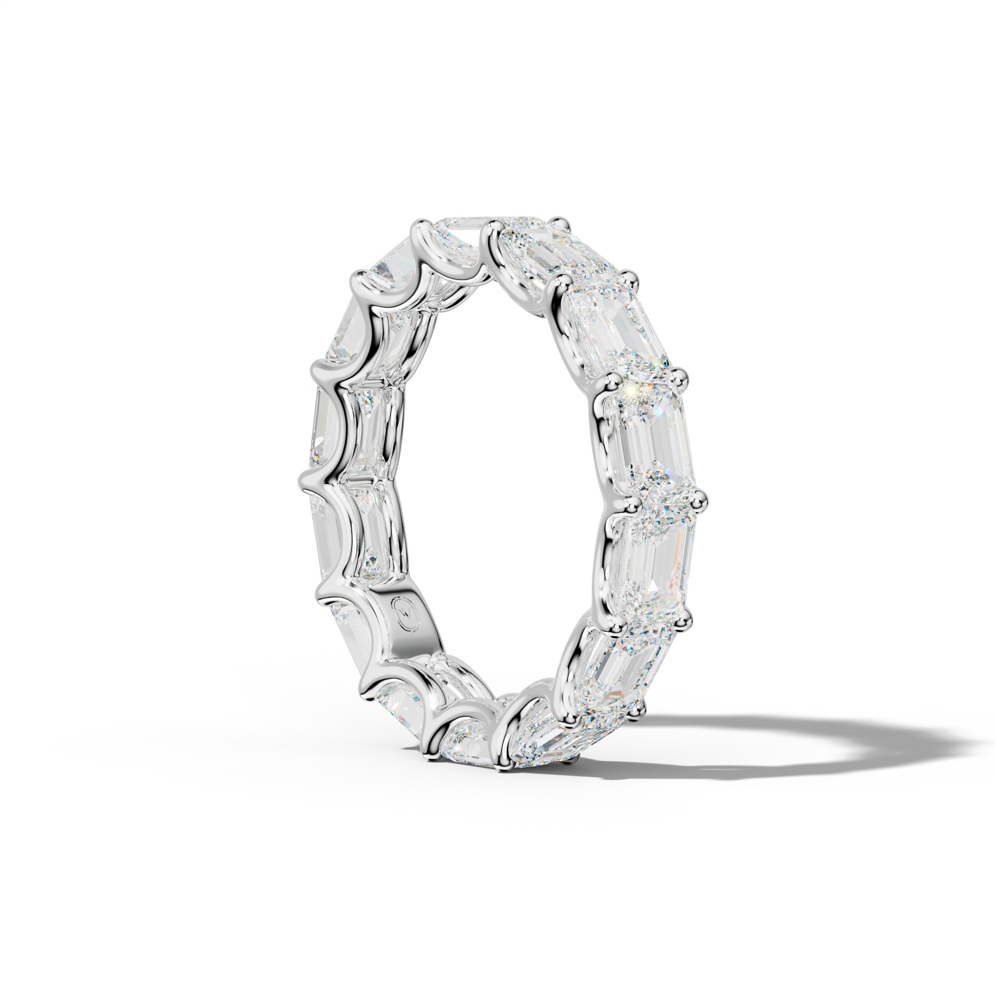 6.0 Carat East West Emerald Diamond Eternity Band U Prong