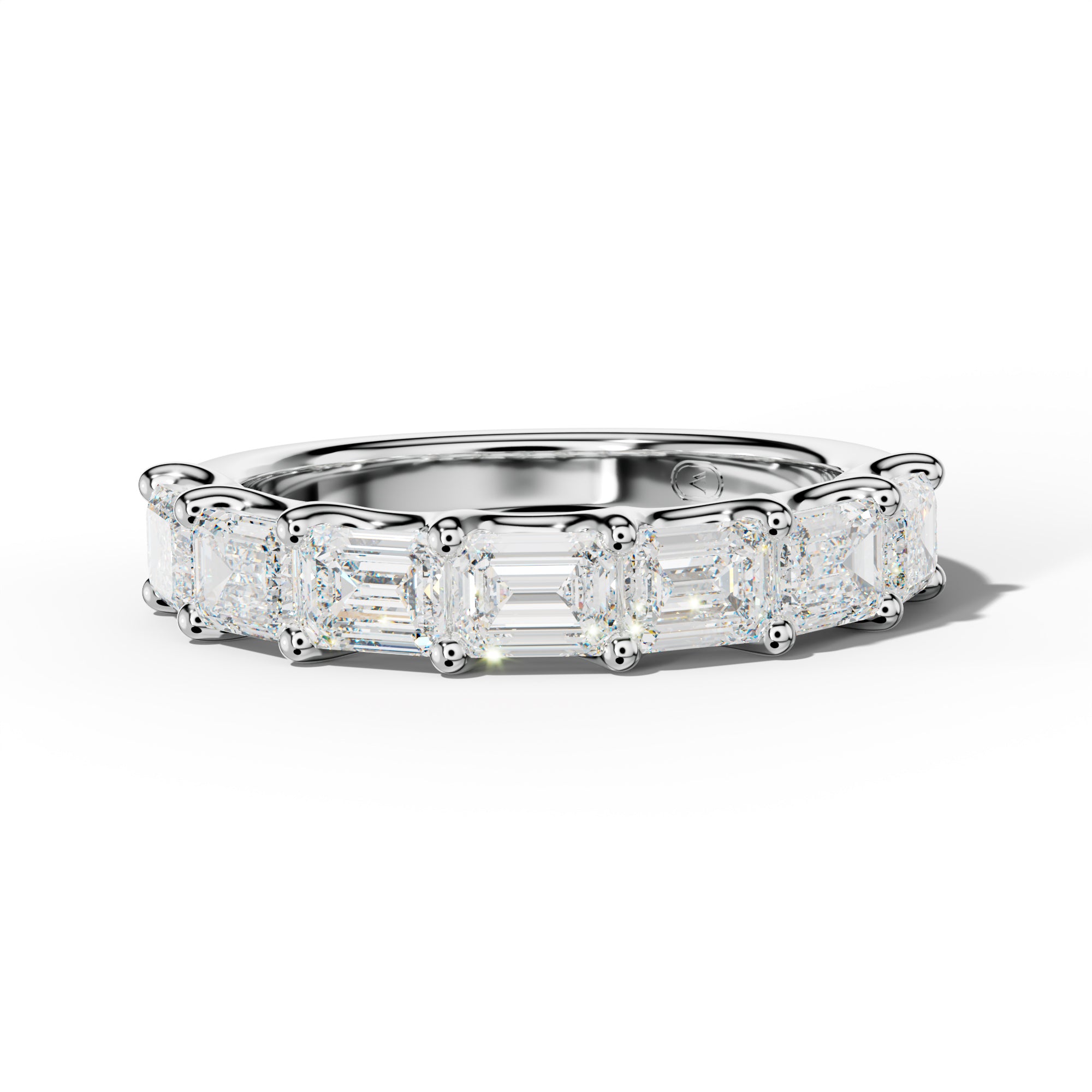 3.0 Carat East West Emerald Diamond Half Anniversary Band U Prong
