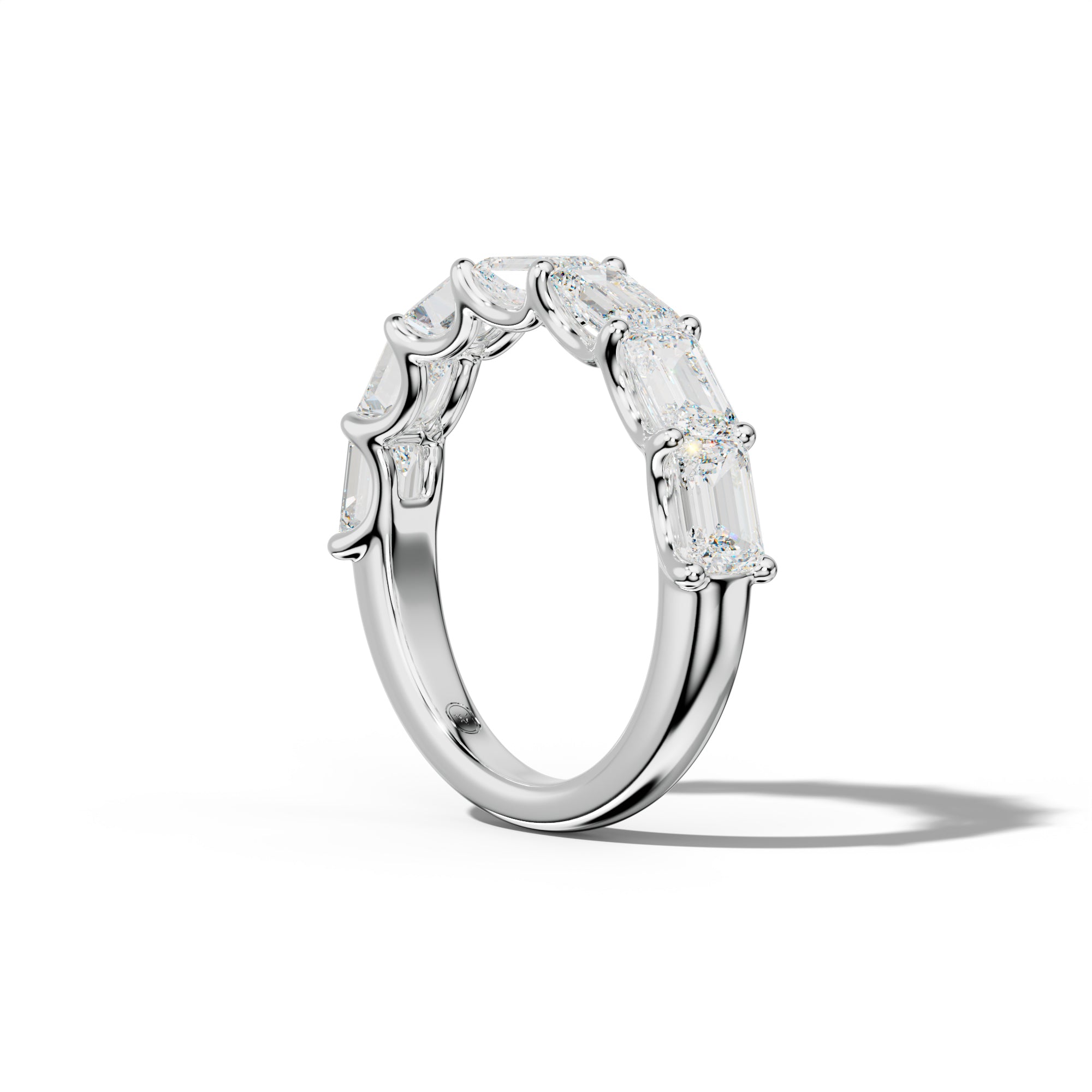 3.0 Carat East West Emerald Diamond Half Anniversary Band U Prong