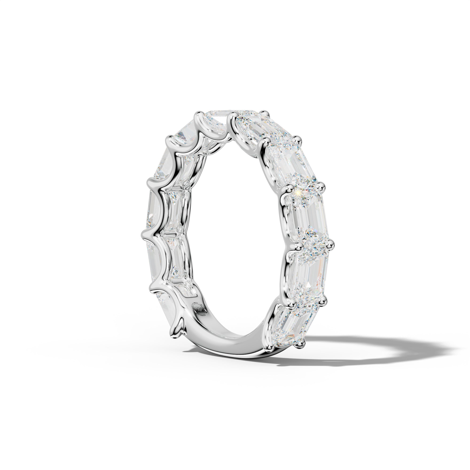 5.0 Carat East West Emerald Diamond 3/4 Anniversary Band U Prong