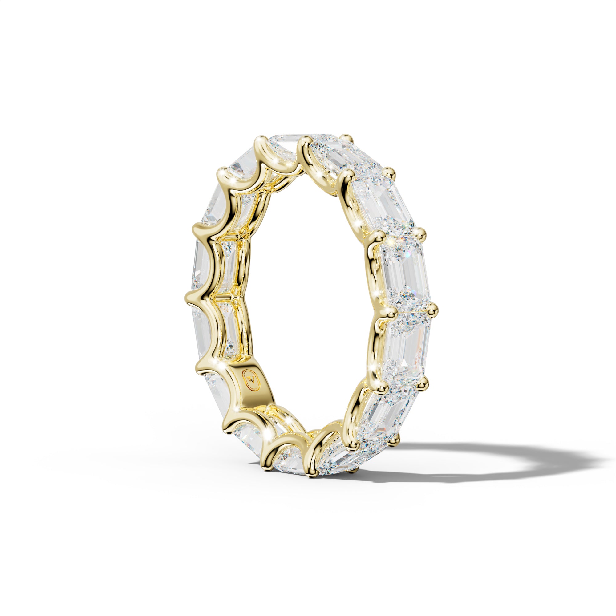 6.0 Carat East West Emerald Diamond Eternity Band U Prong