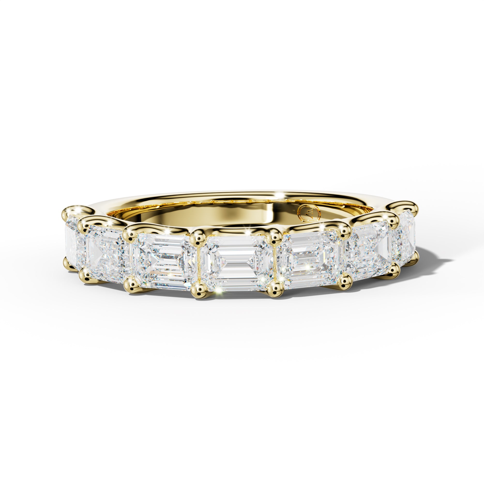 3.0 Carat East West Emerald Diamond Half Anniversary Band U Prong