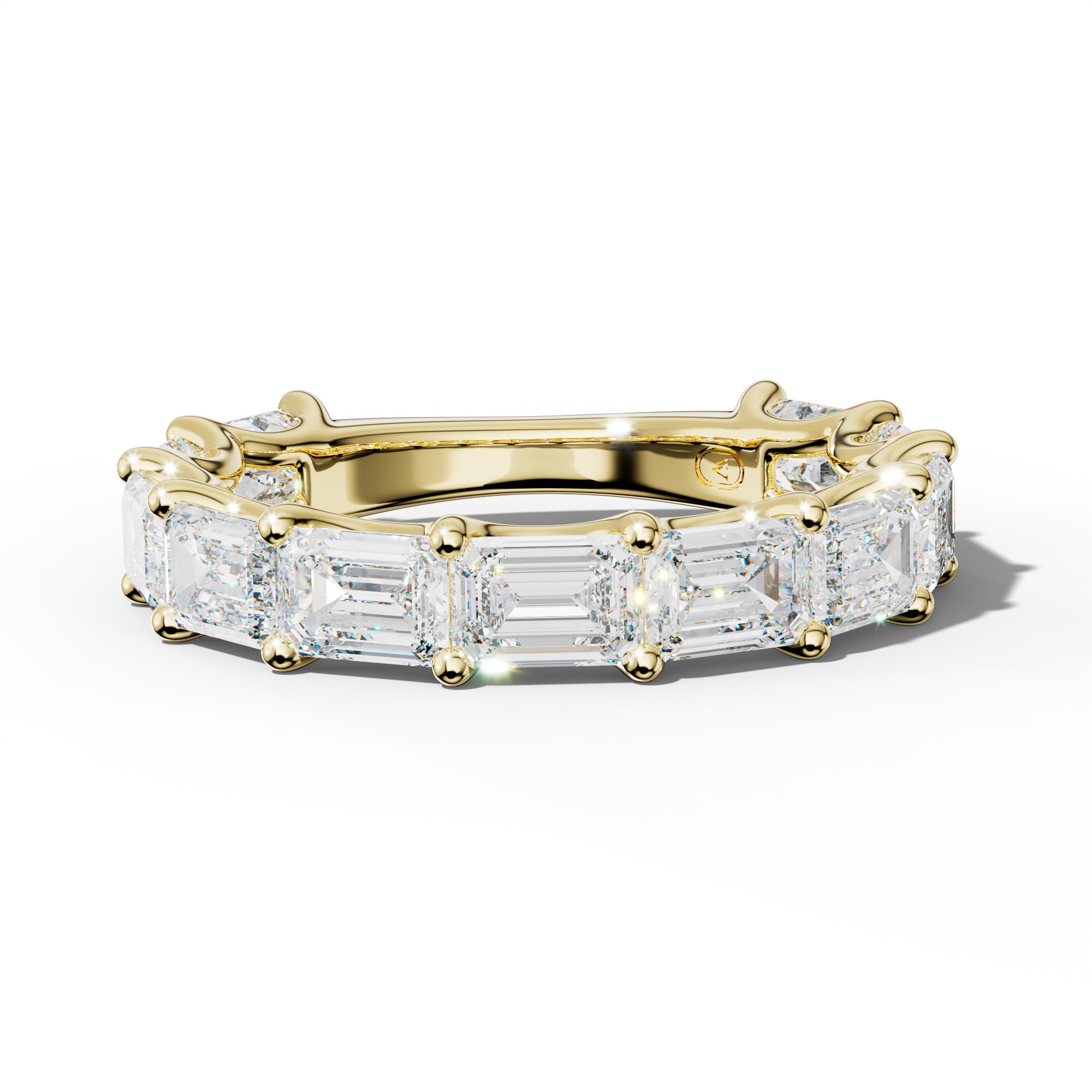 5.0 Carat East West Emerald Diamond 3/4 Anniversary Band U Prong