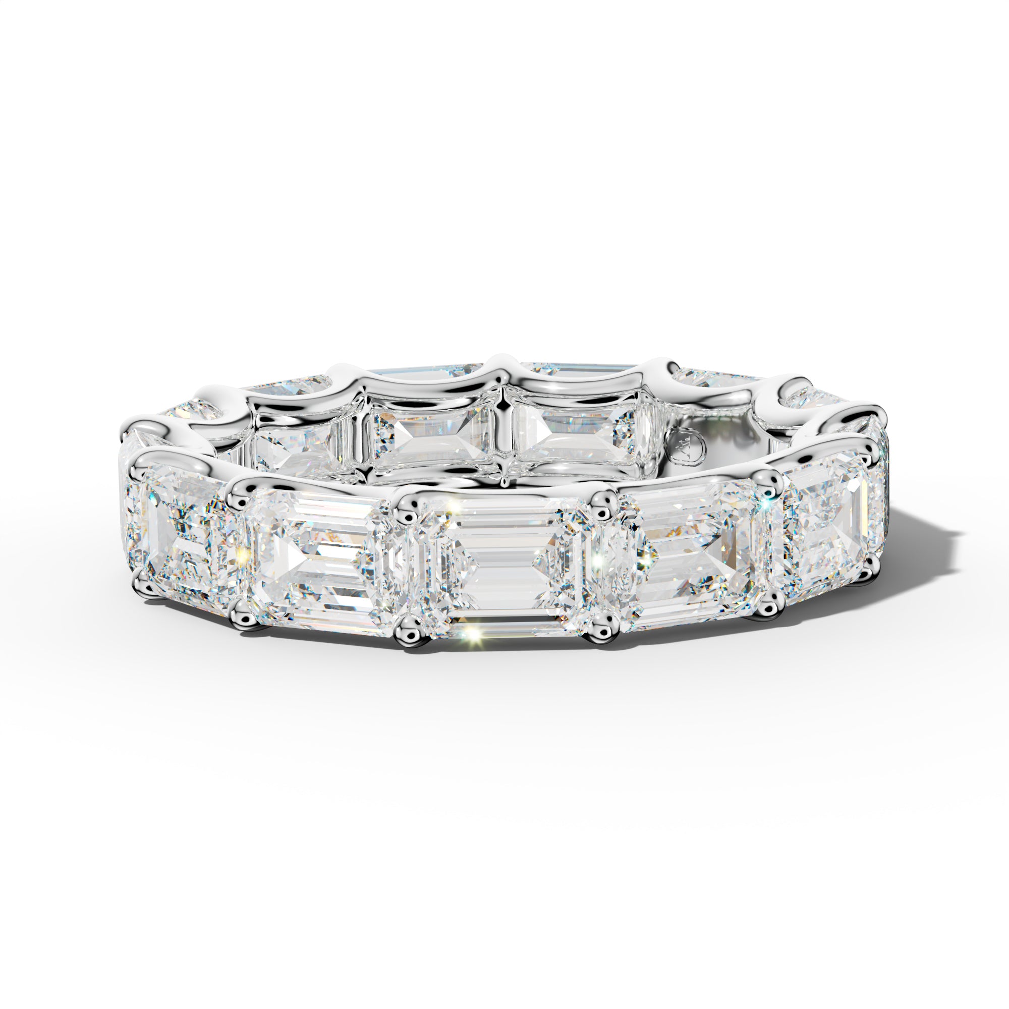 7.0 Carat East West Emerald Diamond Eternity Band U Prong