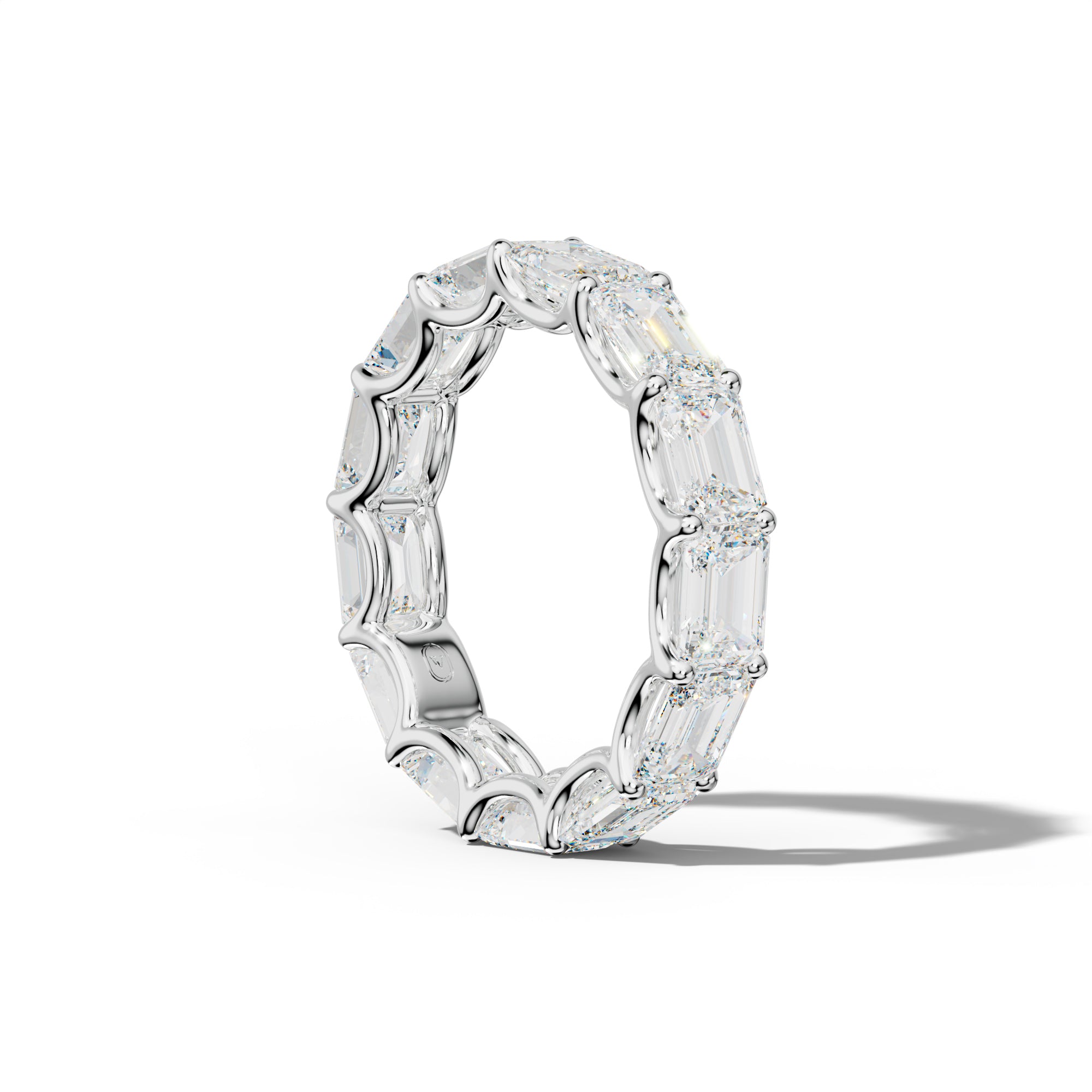 7.0 Carat East West Emerald Diamond Eternity Band U Prong