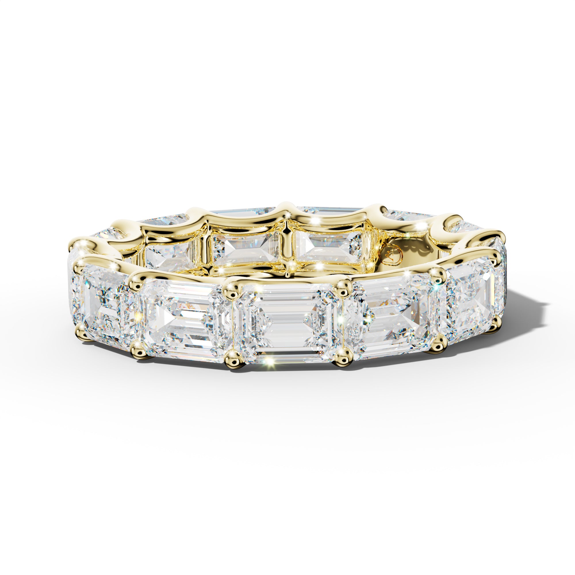 7.0 Carat East West Emerald Diamond Eternity Band U Prong