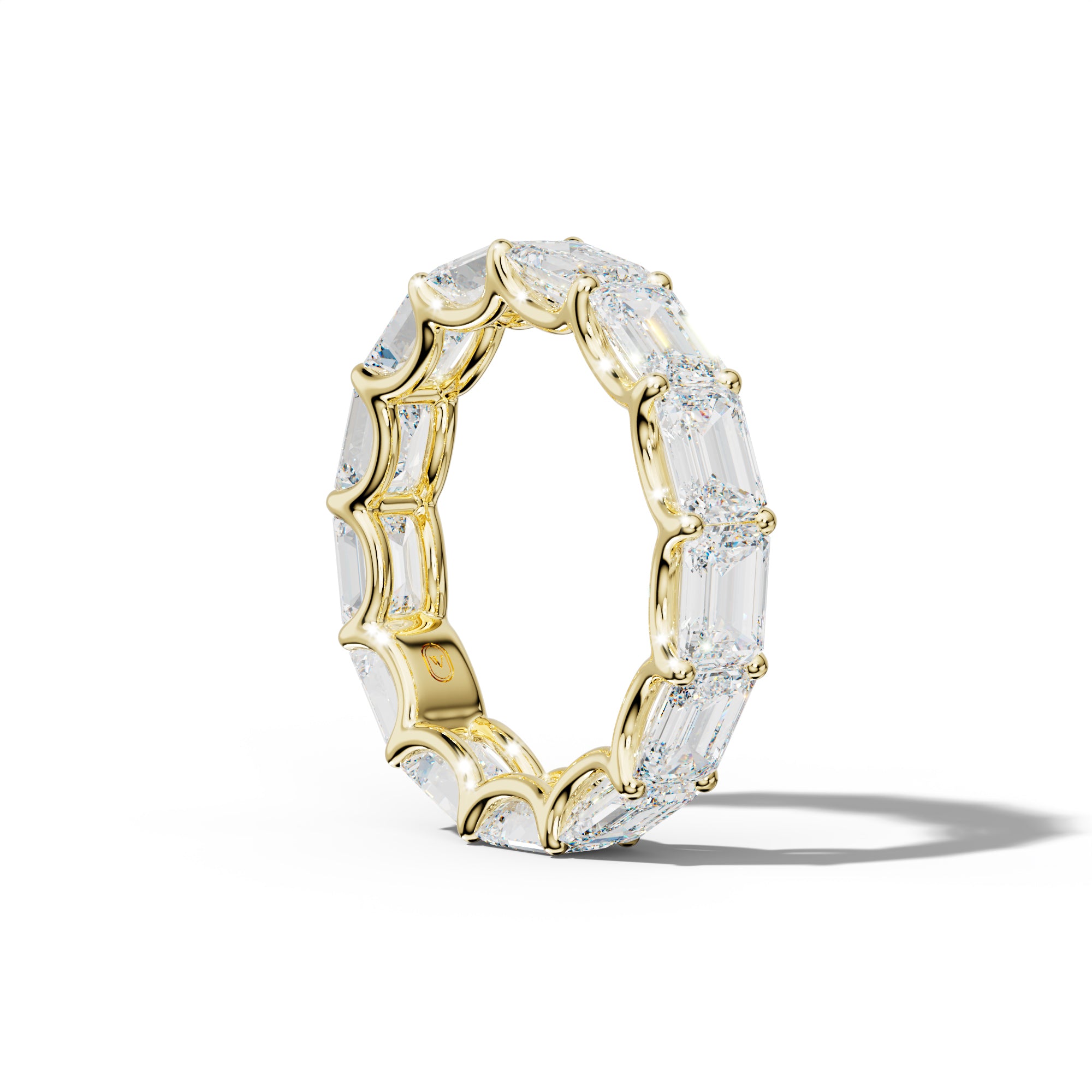 7.0 Carat East West Emerald Diamond Eternity Band U Prong