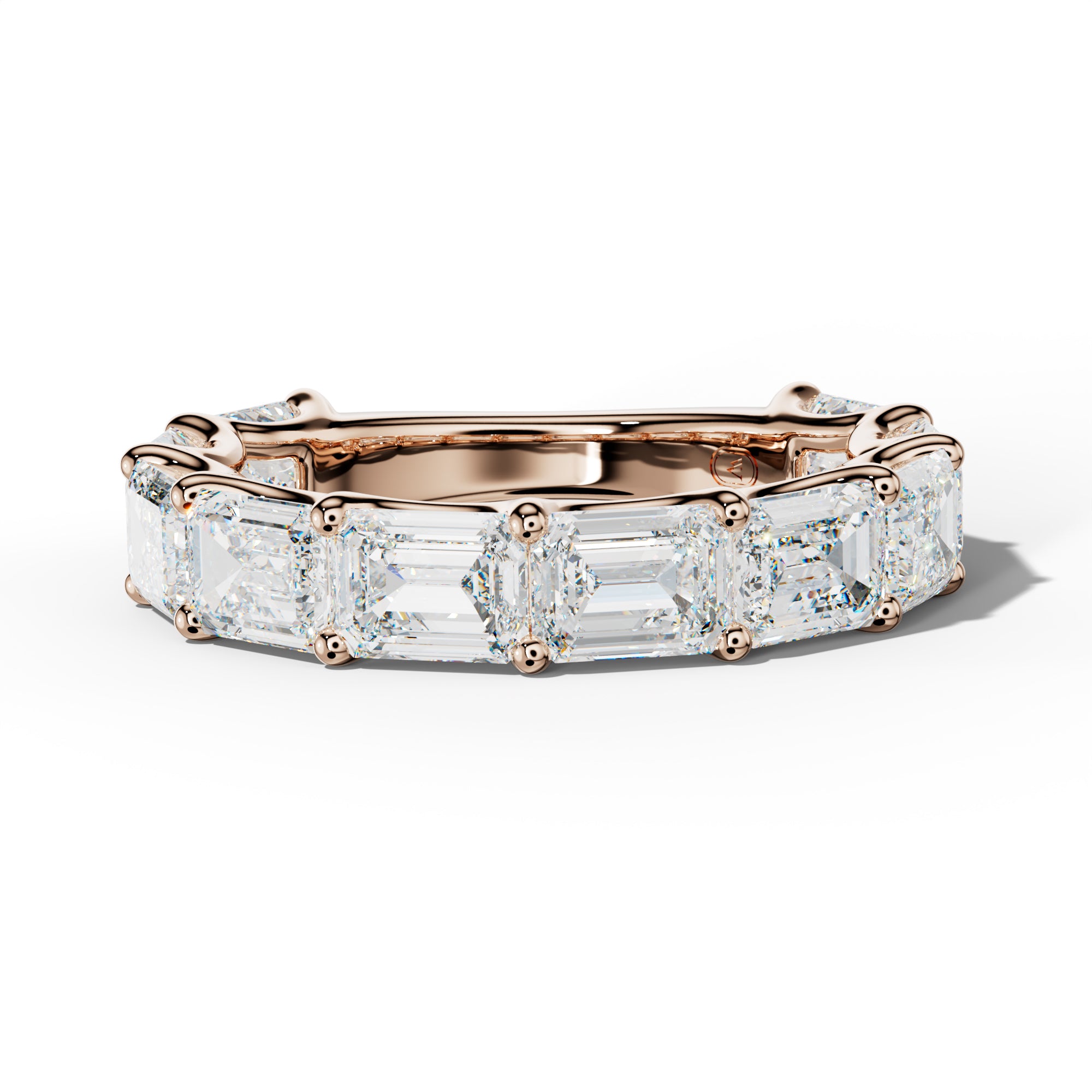 6.0 Carat East West Emerald Diamond 3/4 Anniversary Band U Prong