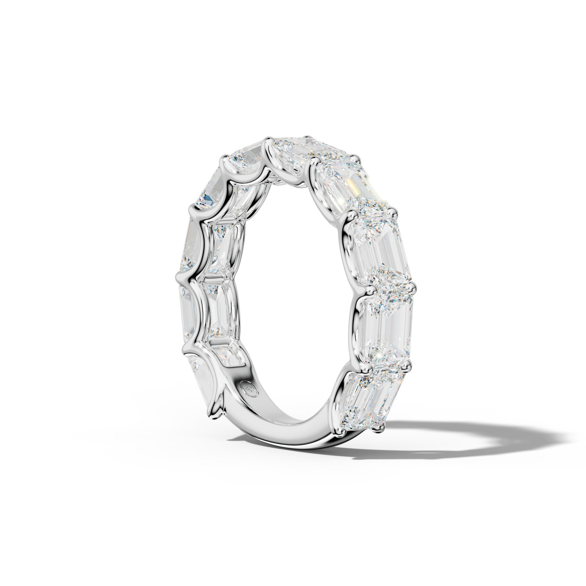 6.0 Carat East West Emerald Diamond 3/4 Anniversary Band U Prong