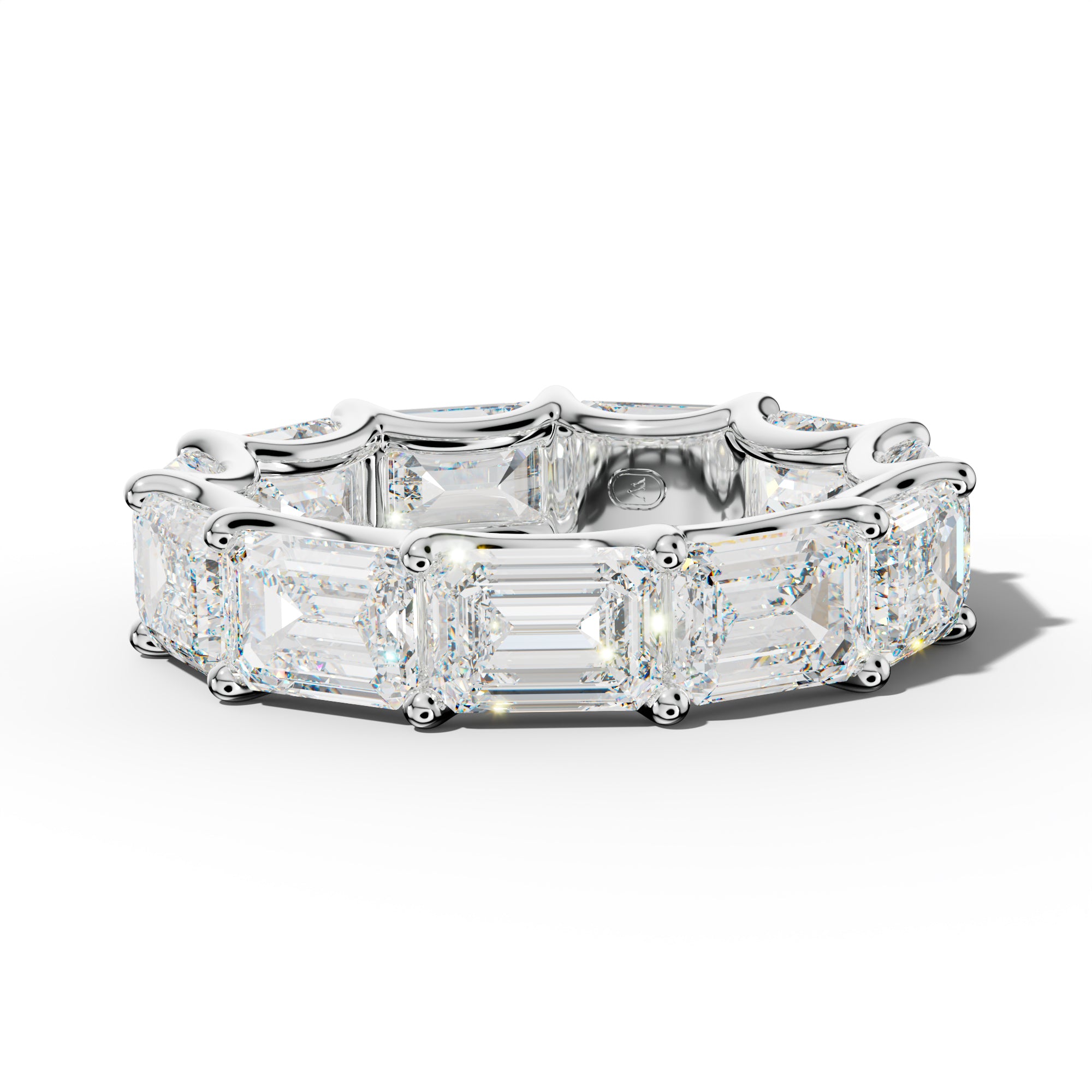 8.0 Carat East West Emerald Diamond Eternity Band U Prong