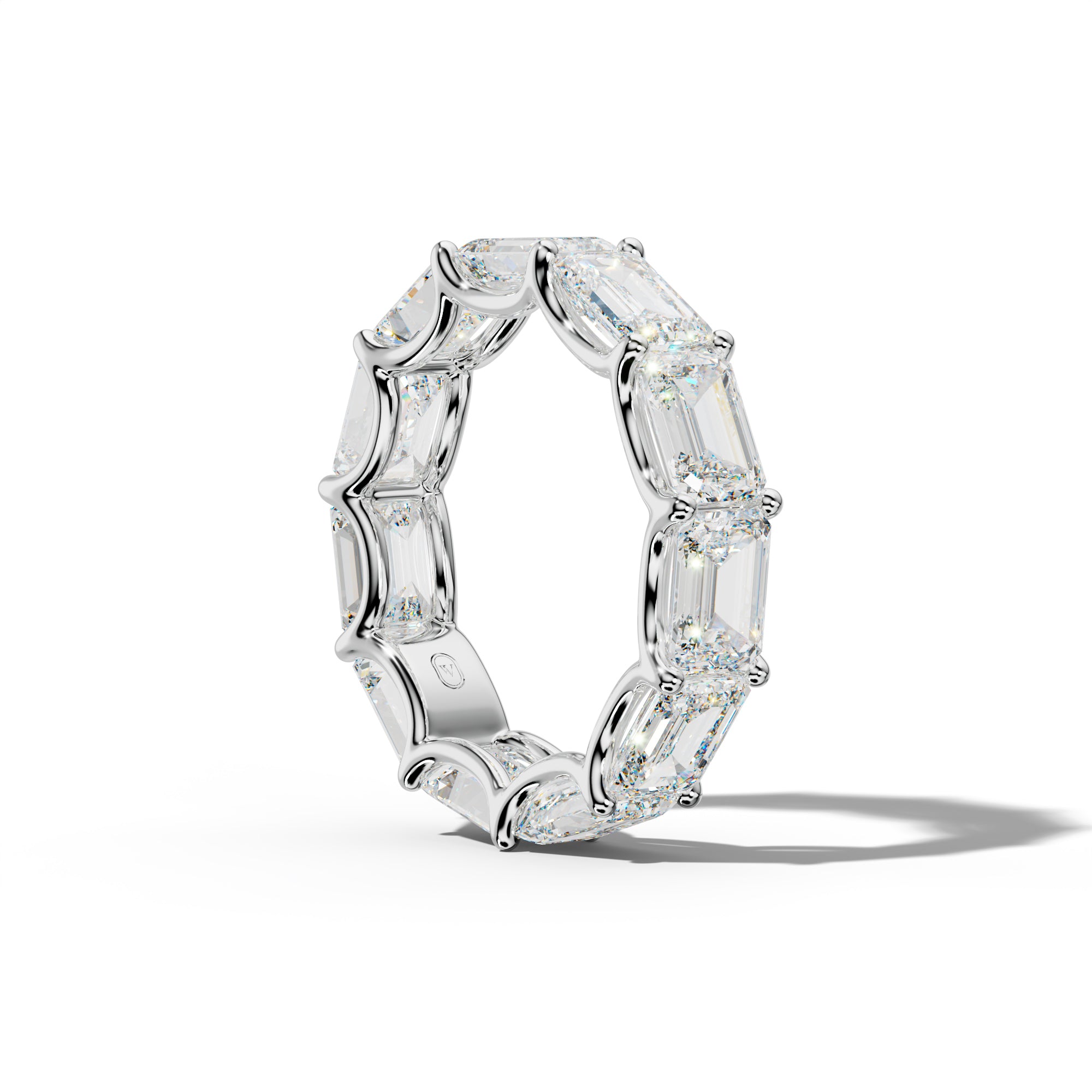 8.0 Carat East West Emerald Diamond Eternity Band U Prong