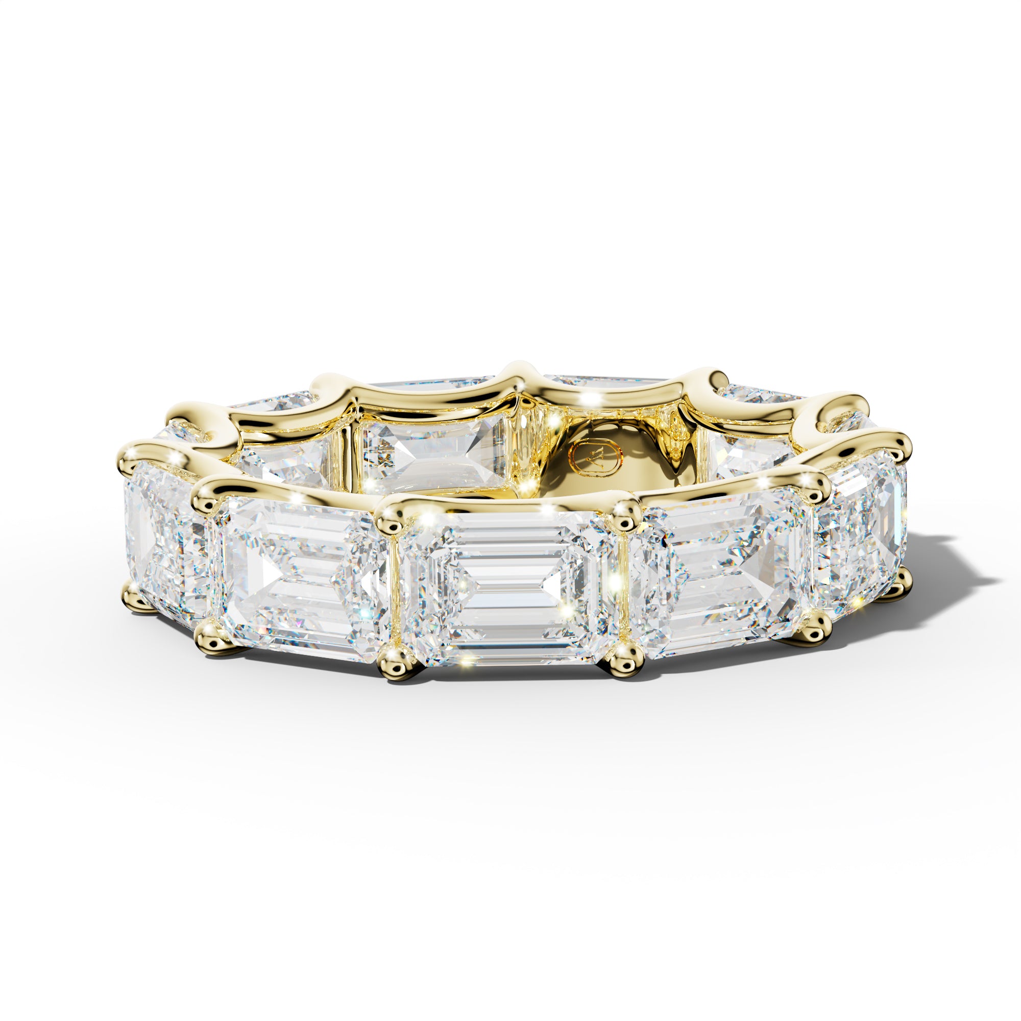 8.0 Carat East West Emerald Diamond Eternity Band U Prong