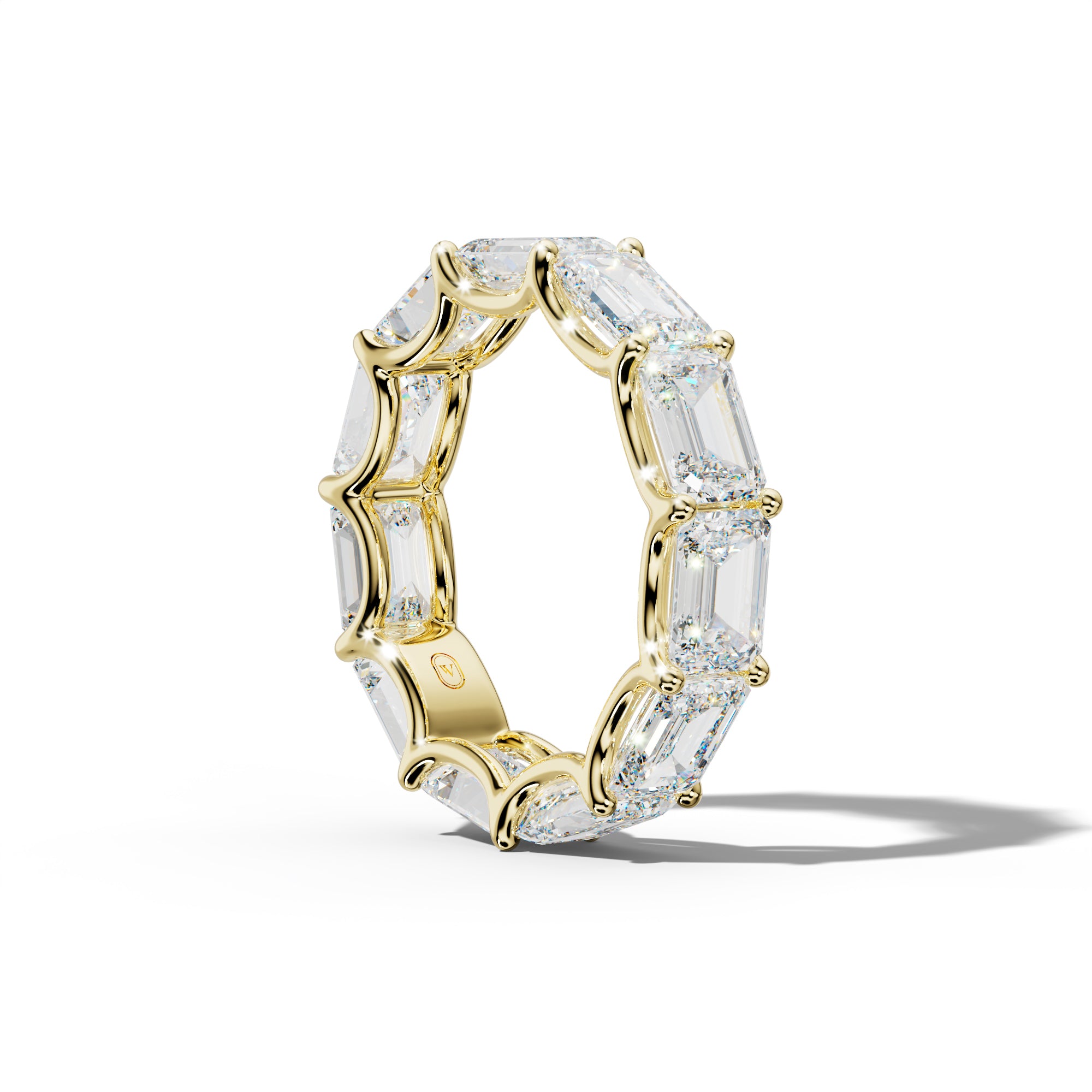 8.0 Carat East West Emerald Diamond Eternity Band U Prong