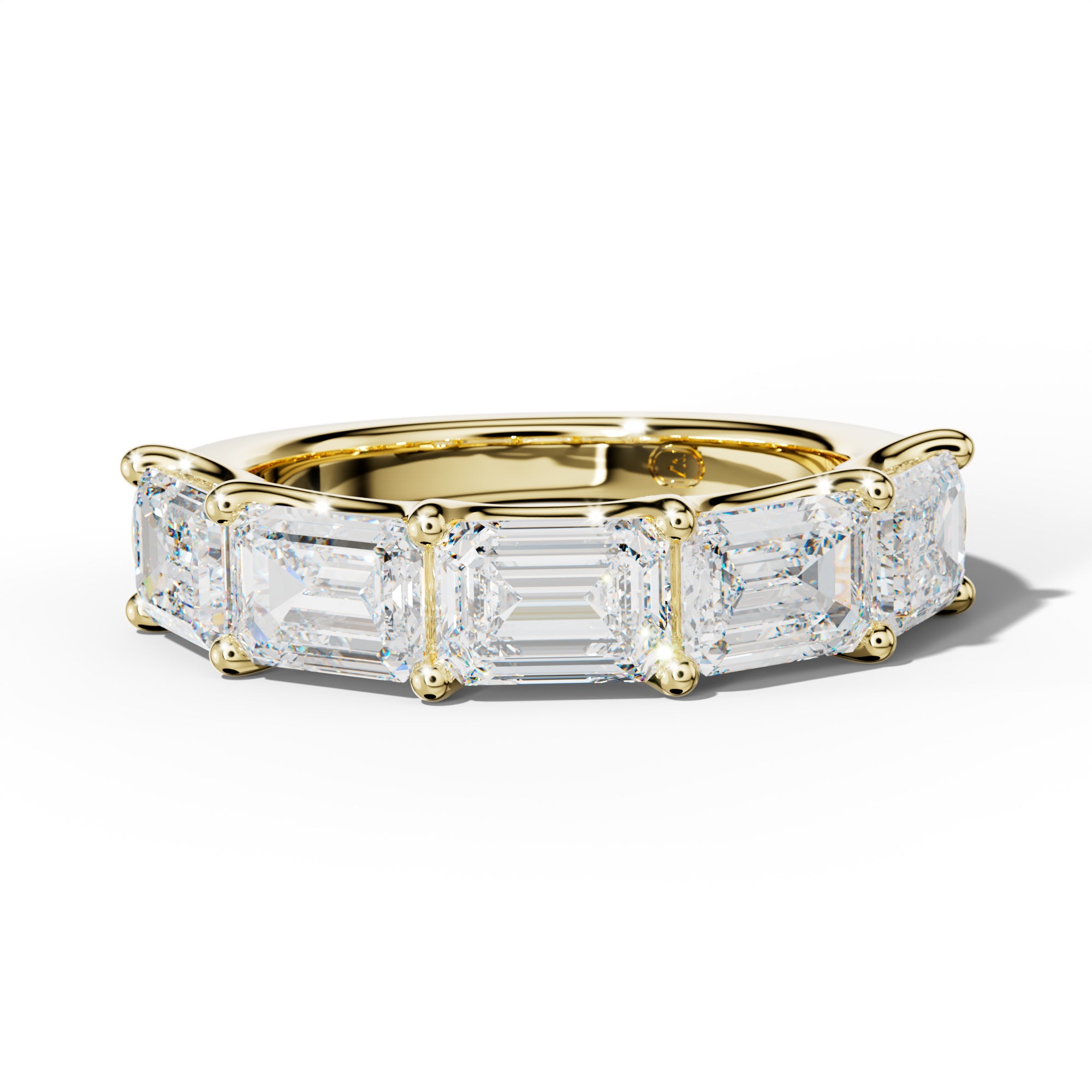 5.0 Carat East West Emerald Diamond Half Anniversary Band U Prong