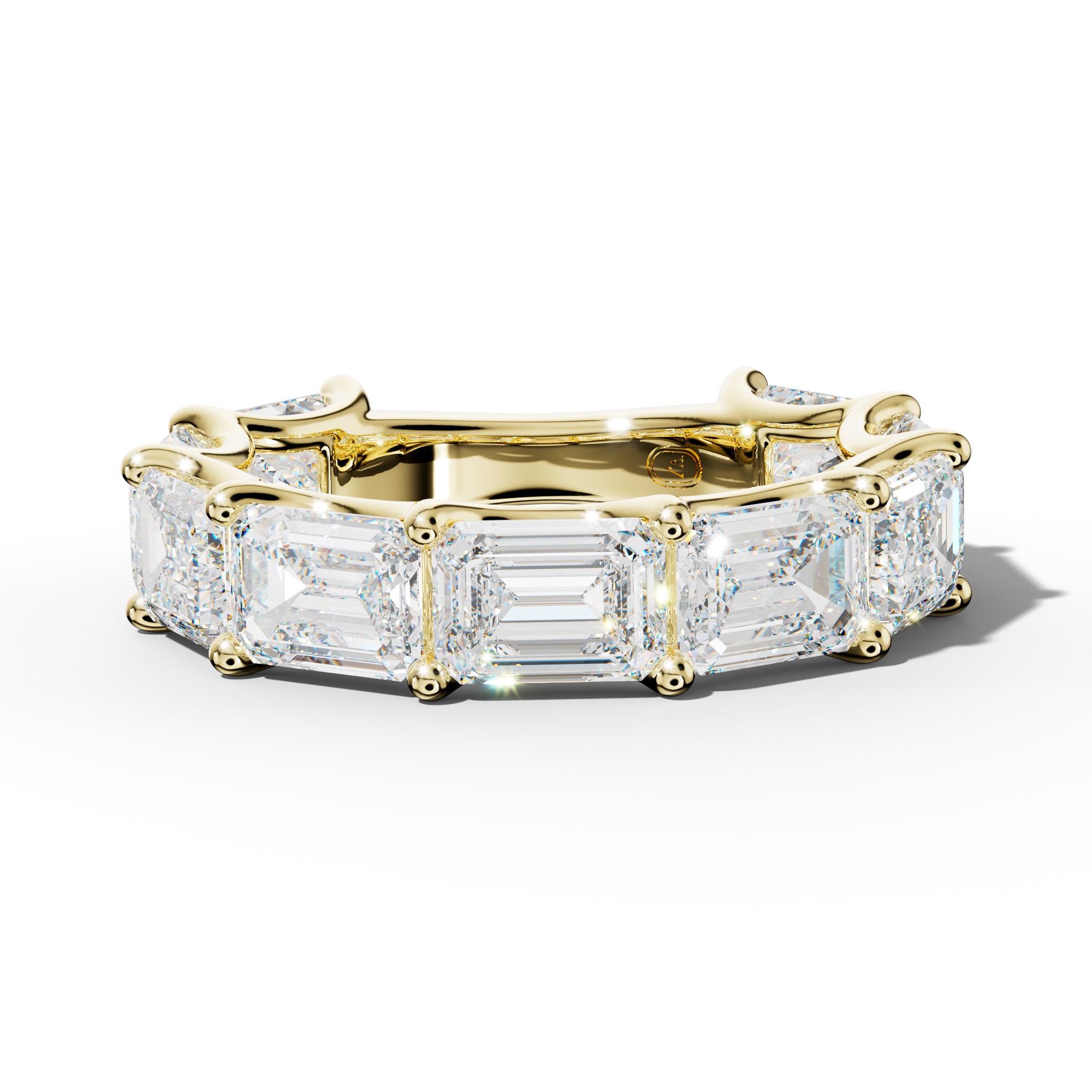 7.0 Carat East West Emerald Diamond 3/4 Anniversary Band U Prong