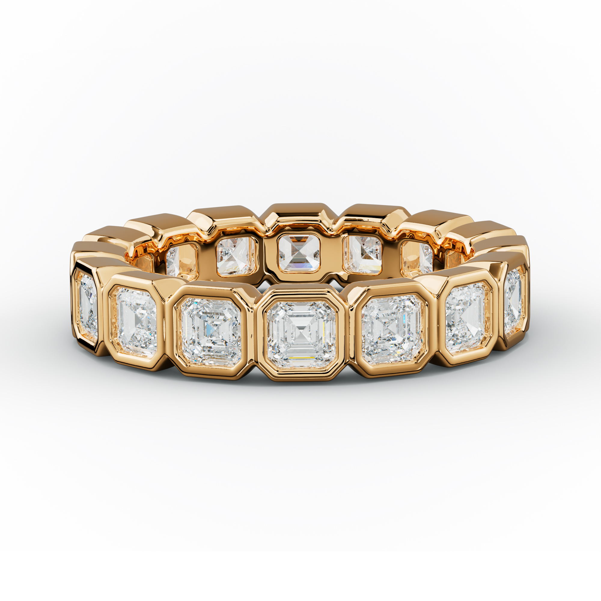 3.0 Carat Bezel Set Asscher Cut Diamond Eternity Band