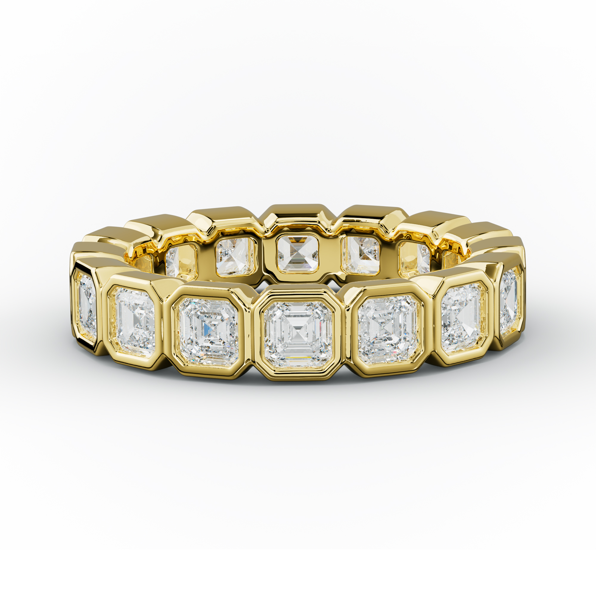 3.0 Carat Bezel Set Asscher Cut Diamond Eternity Band