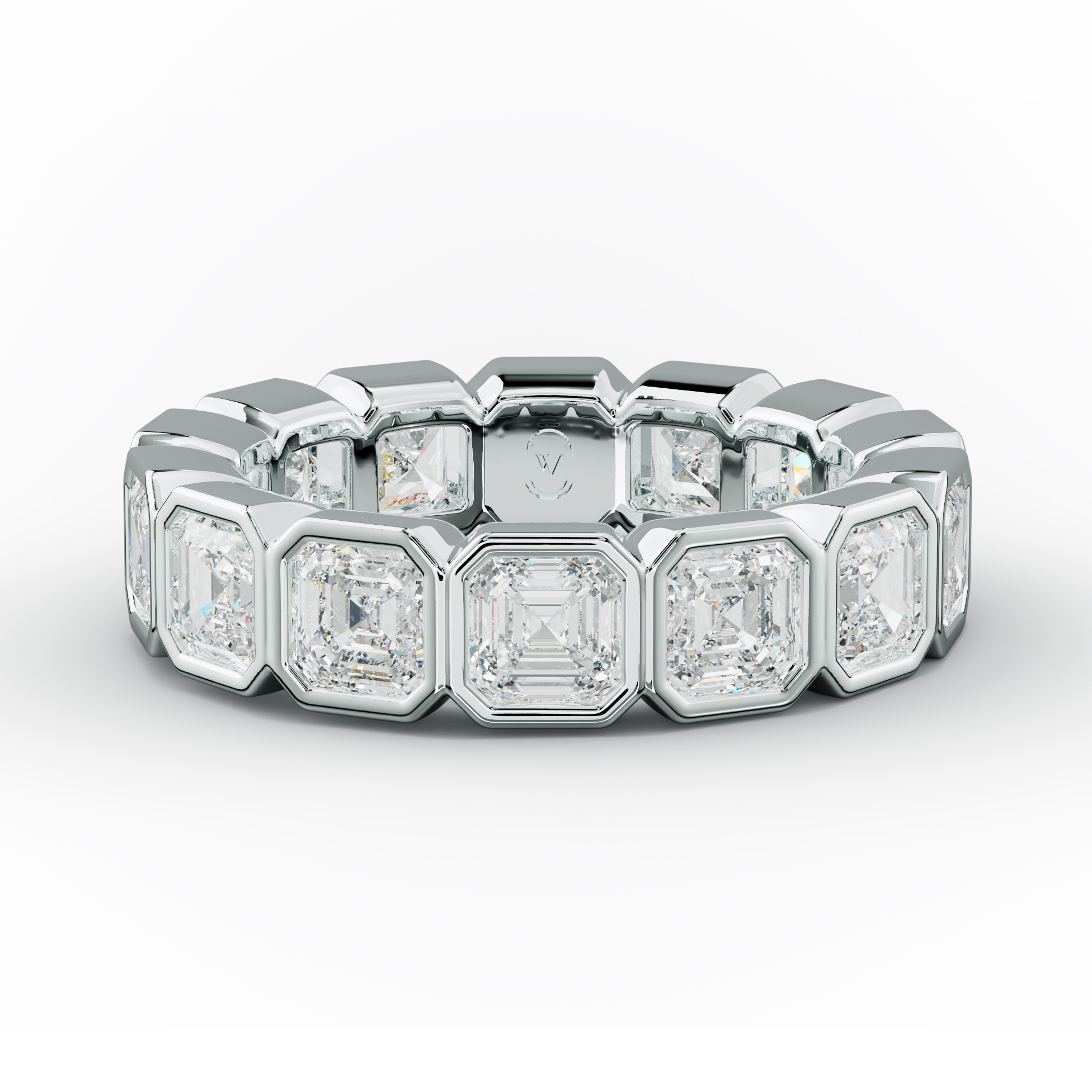 5.0 Carat Bezel Set Asscher Cut Diamond Eternity Band