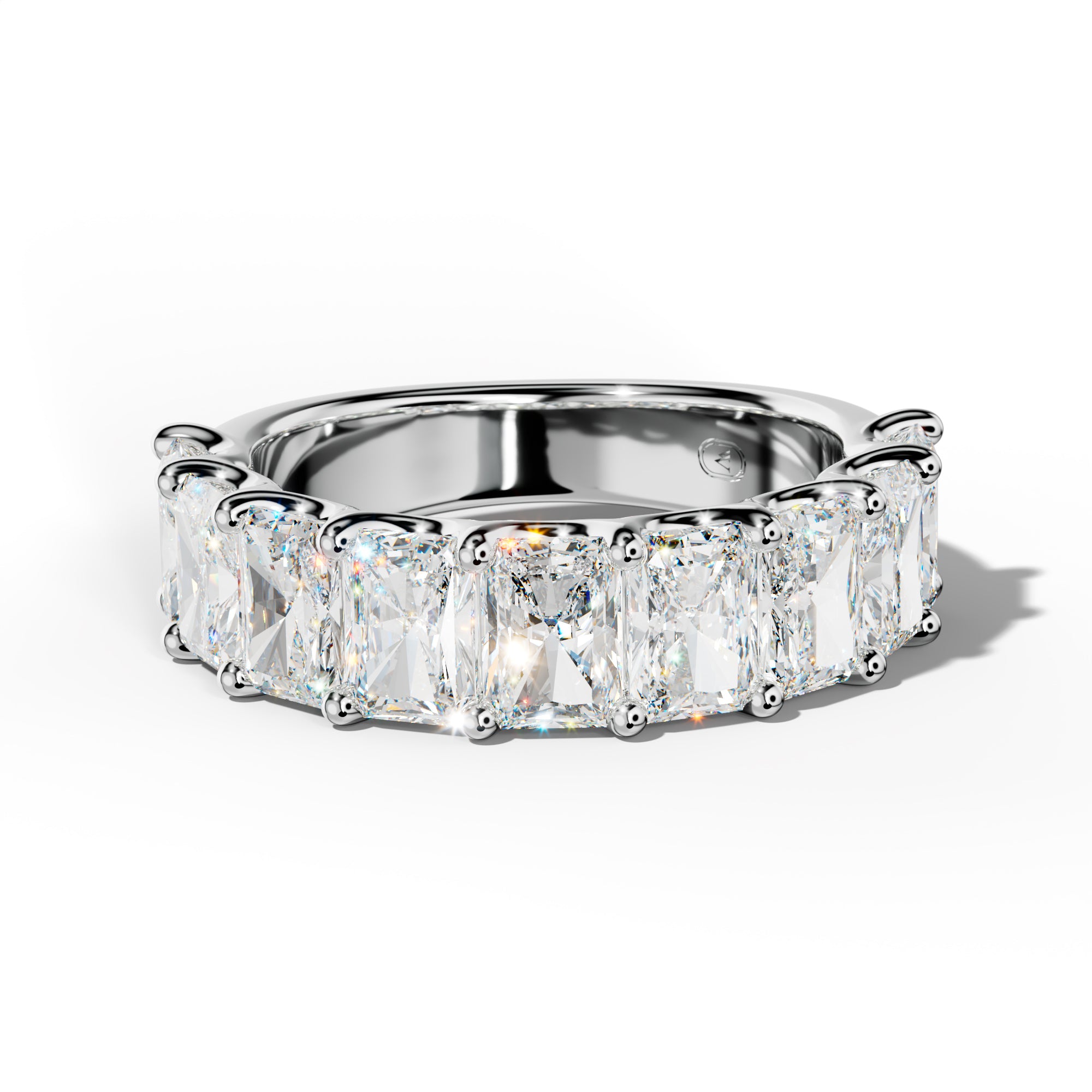 4.0 Carat Radiant Diamond Half Anniversary Band U Prong