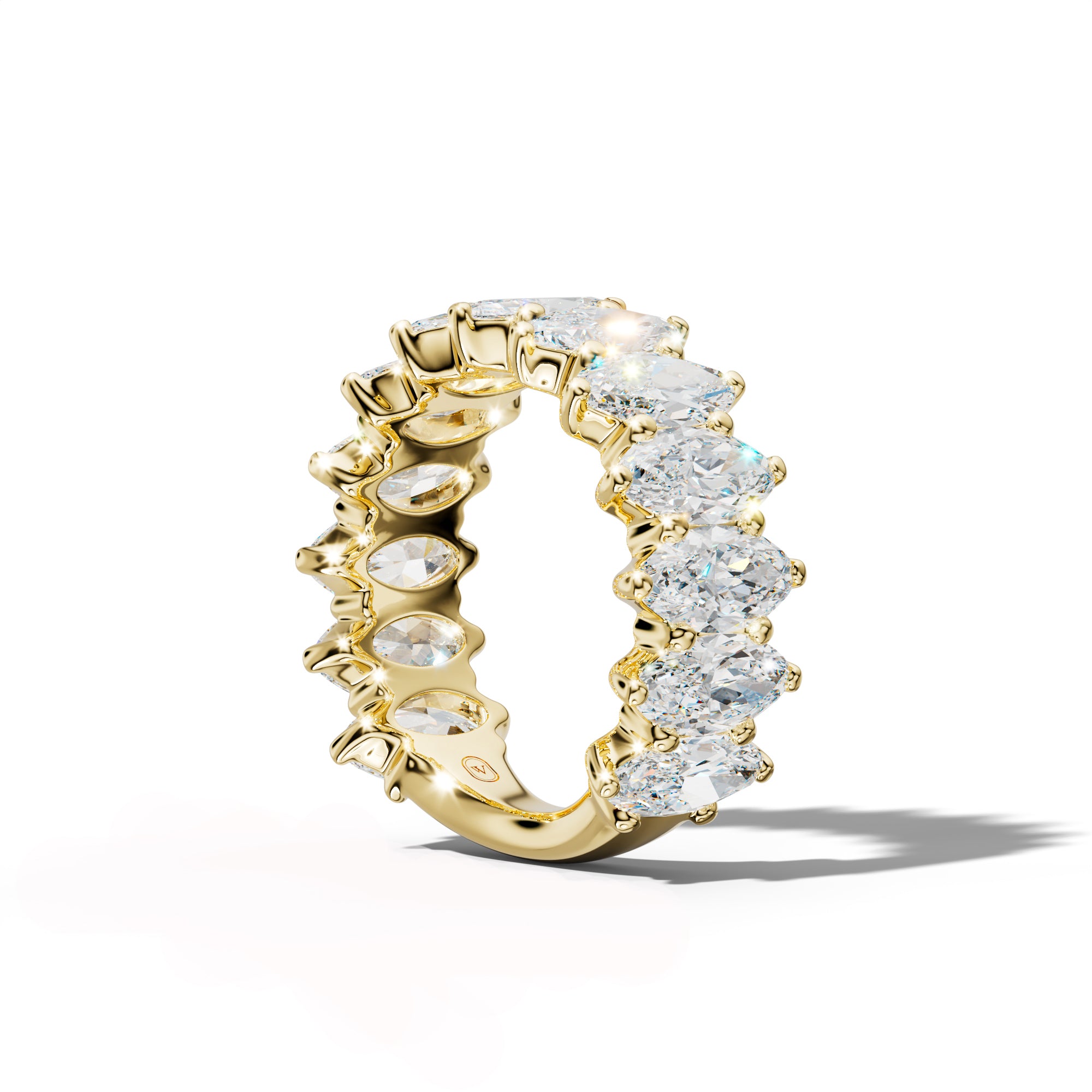 6.0 Carat Marquise Diamond 3/4 Anniversary Band Shared Prong  Low-Set Design