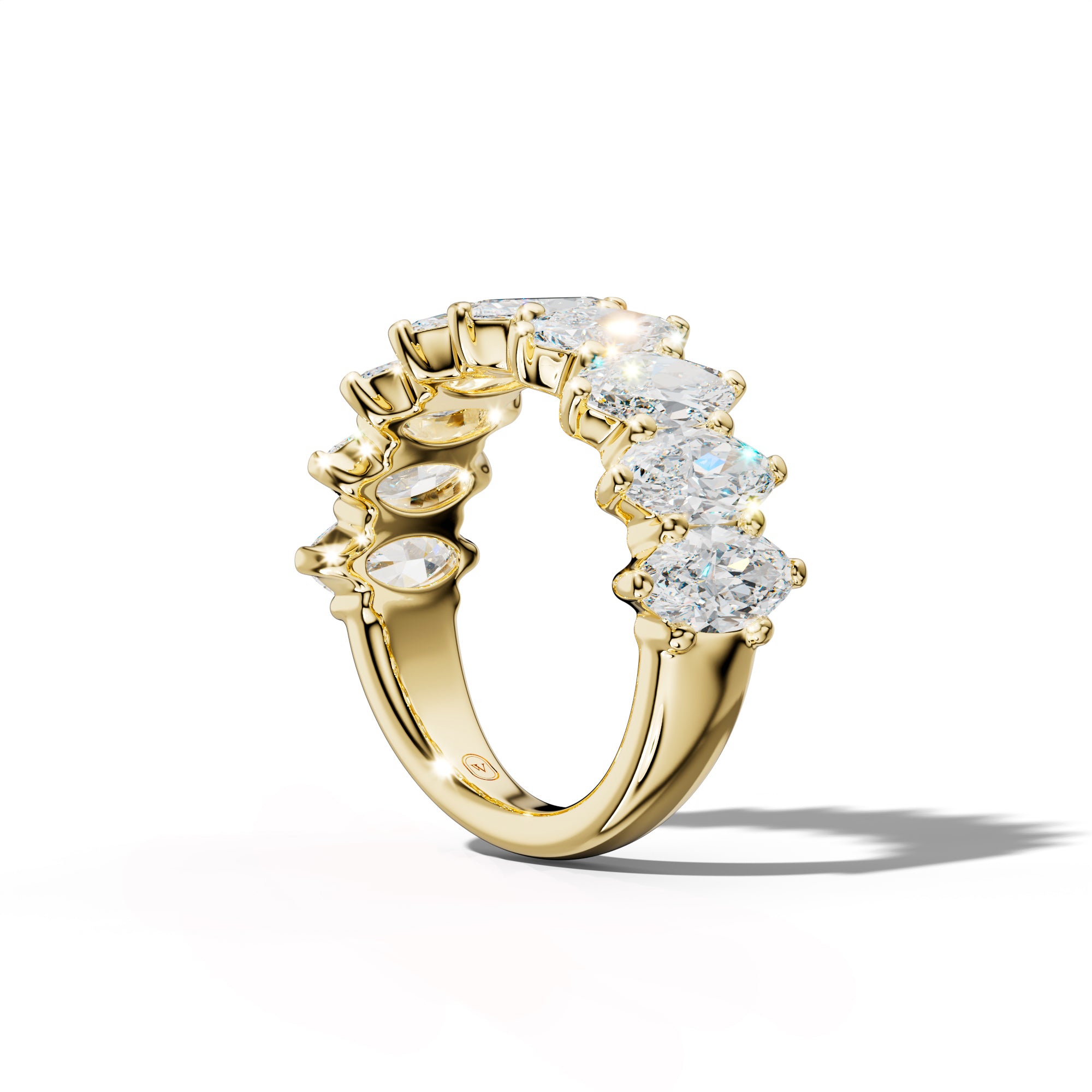 4.0 Carat Marquise Diamond Half Anniversary Band Shared Prong  Low-Set Design