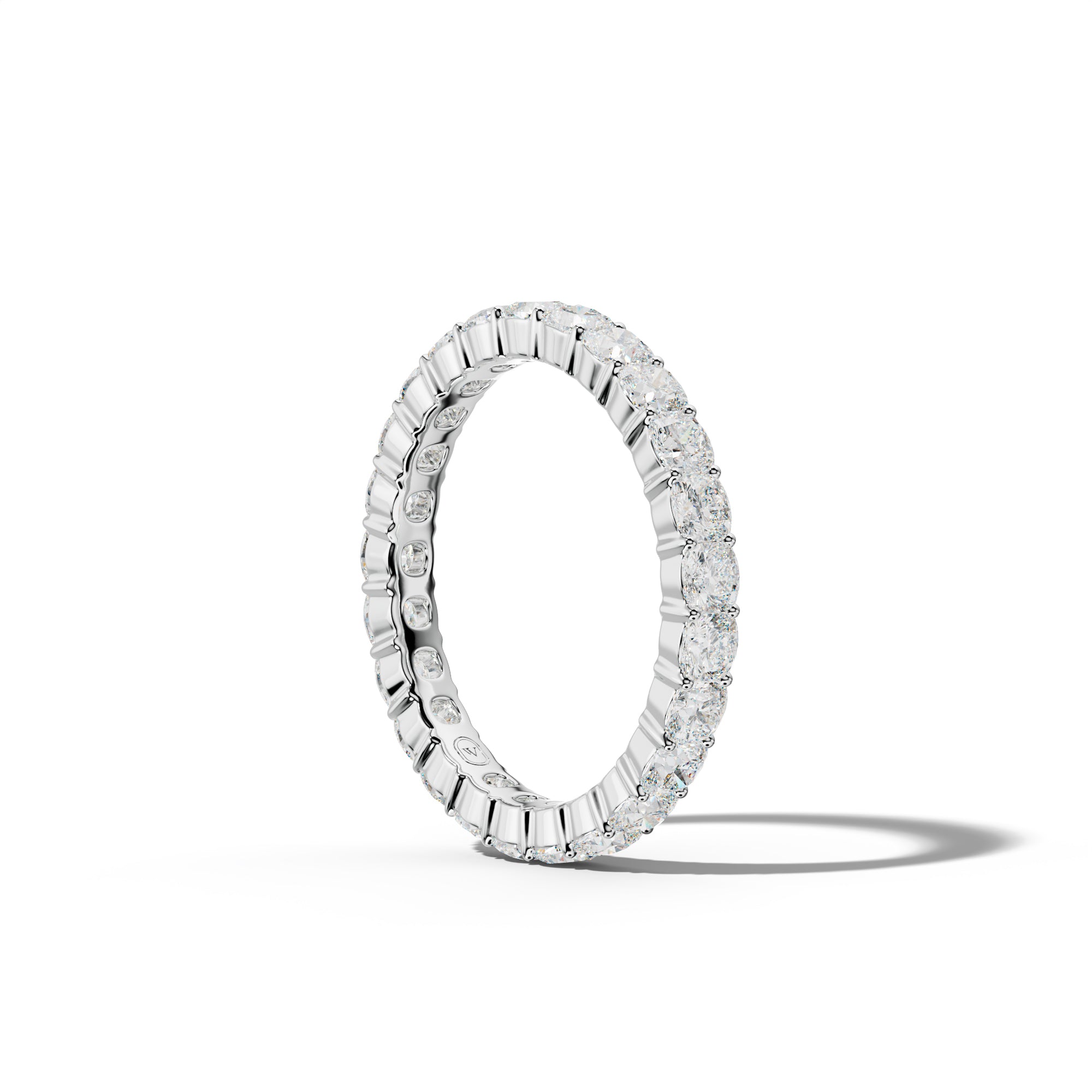 3.0 Carat Cushion Diamond Eternity Band Shared Prong  Low-Set Design