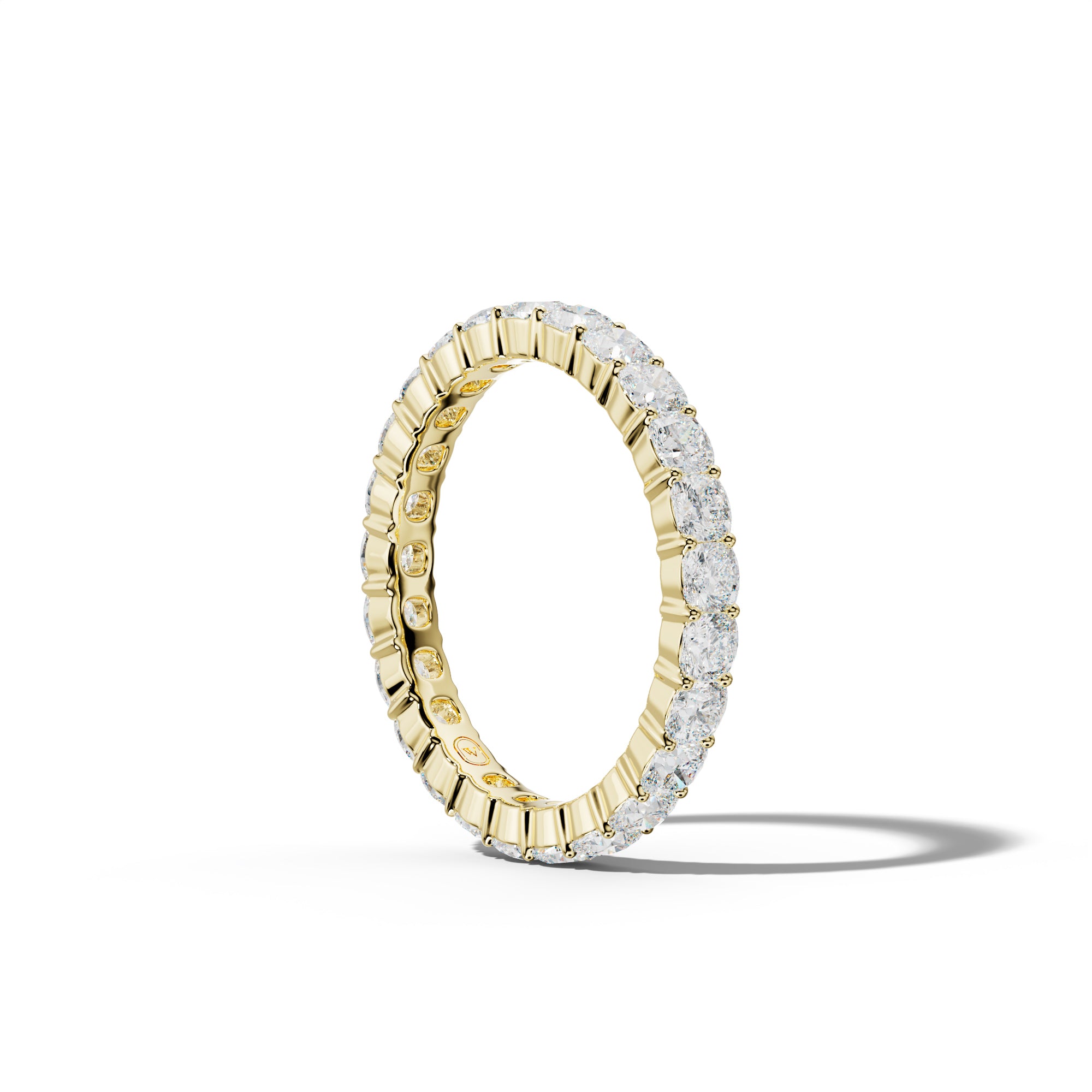 3.0 Carat Cushion Diamond Eternity Band Shared Prong  Low-Set Design