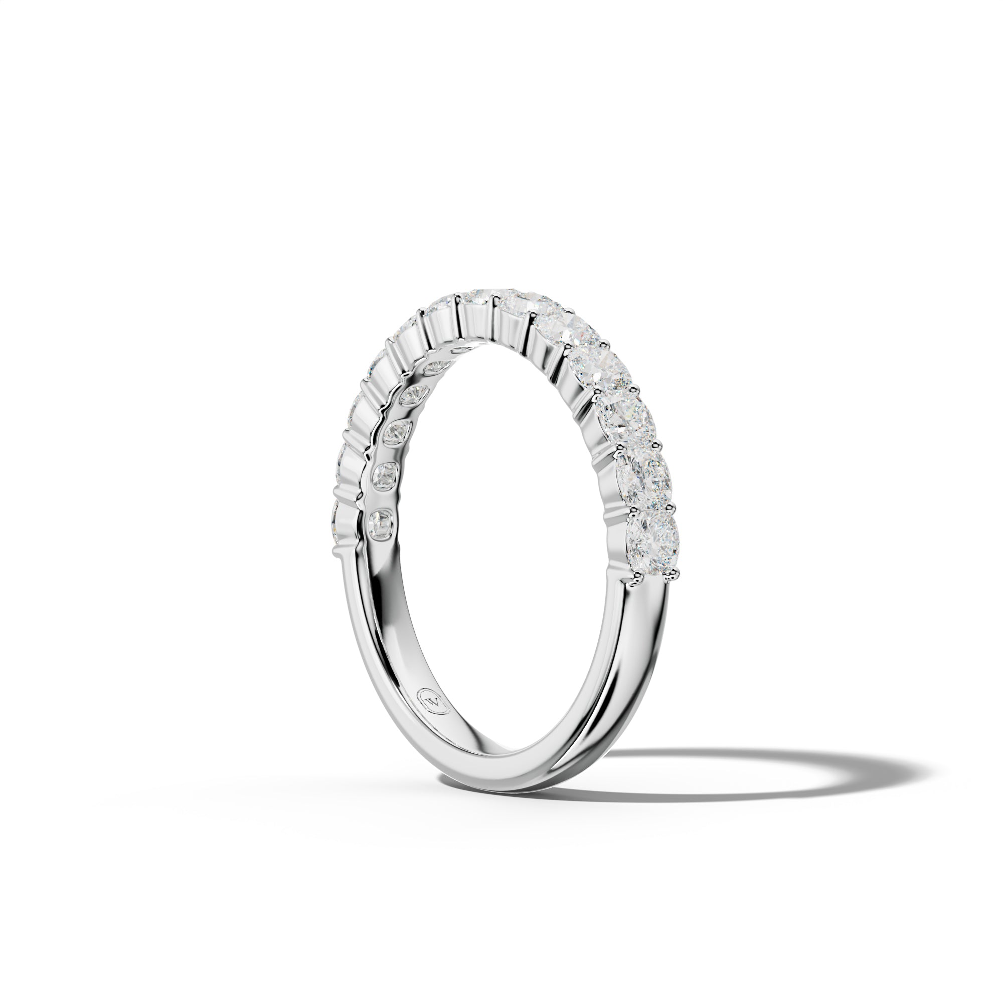 1.0 Carat Cushion Diamond Half Anniversary Band Shared Prong  Low-Set Design