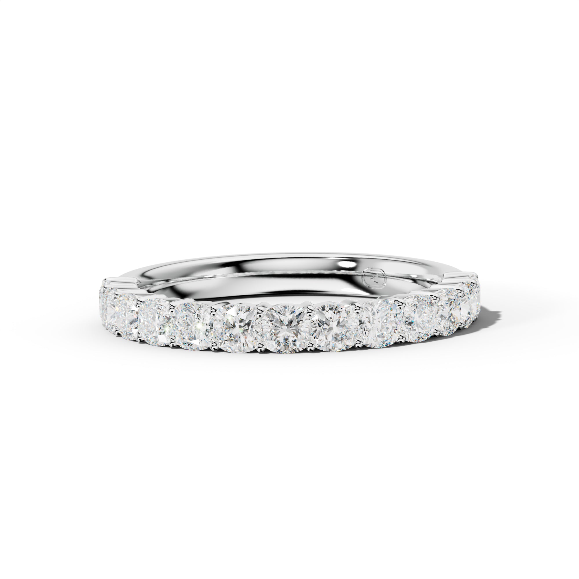 1.0 Carat Cushion Diamond Half Anniversary Band Shared Prong  Low-Set Design