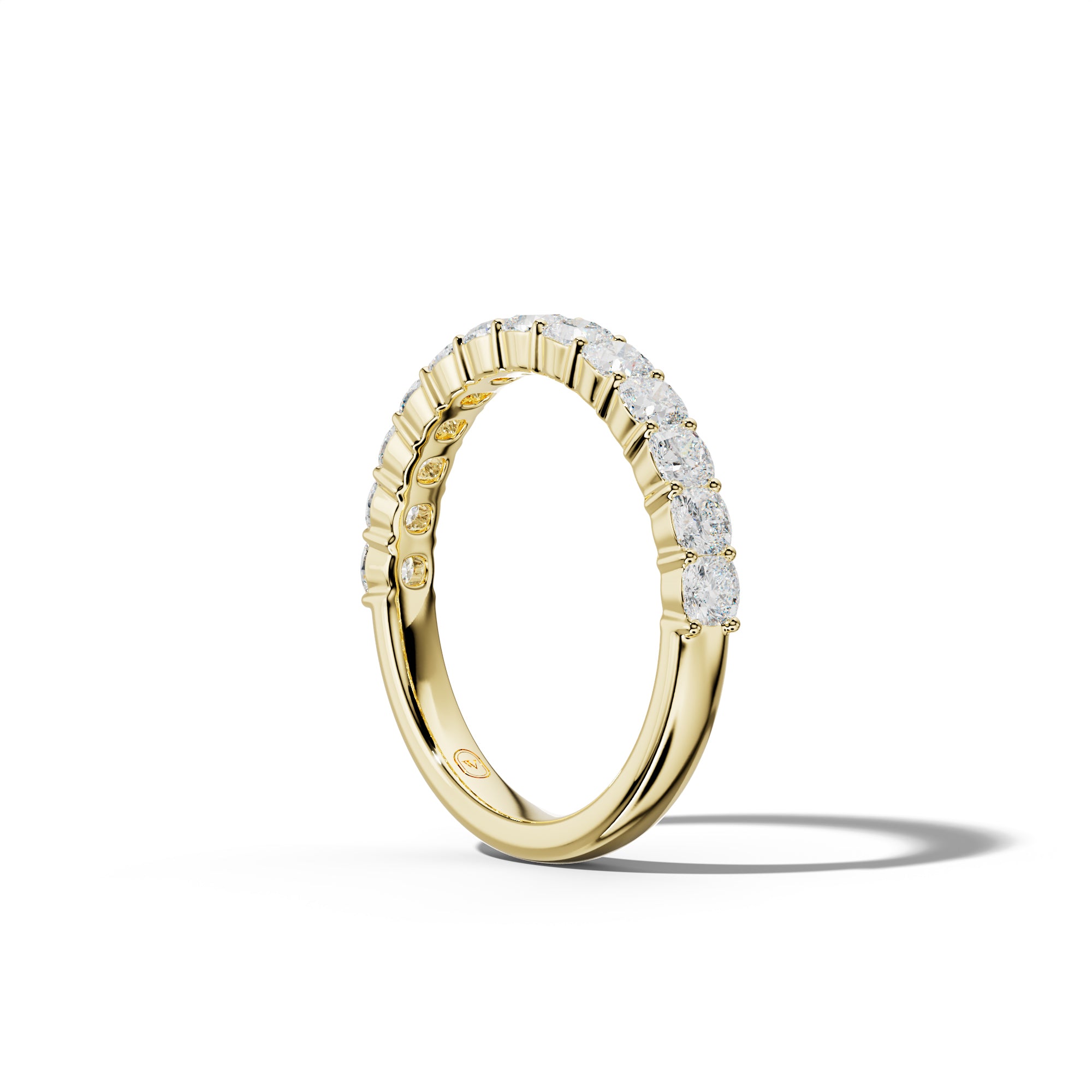 1.0 Carat Cushion Diamond Half Anniversary Band Shared Prong  Low-Set Design