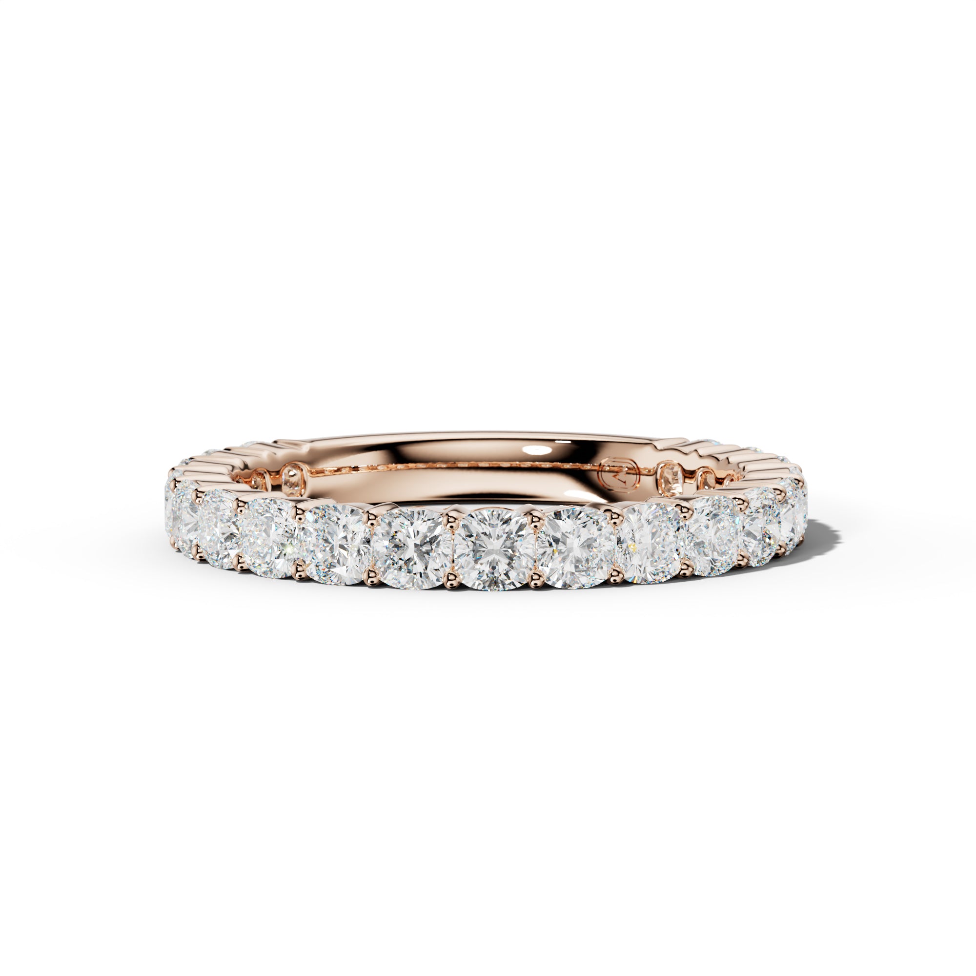 2.0 Carat Cushion Diamond 3/4 Anniversary Band Shared Prong  Low-Set Design