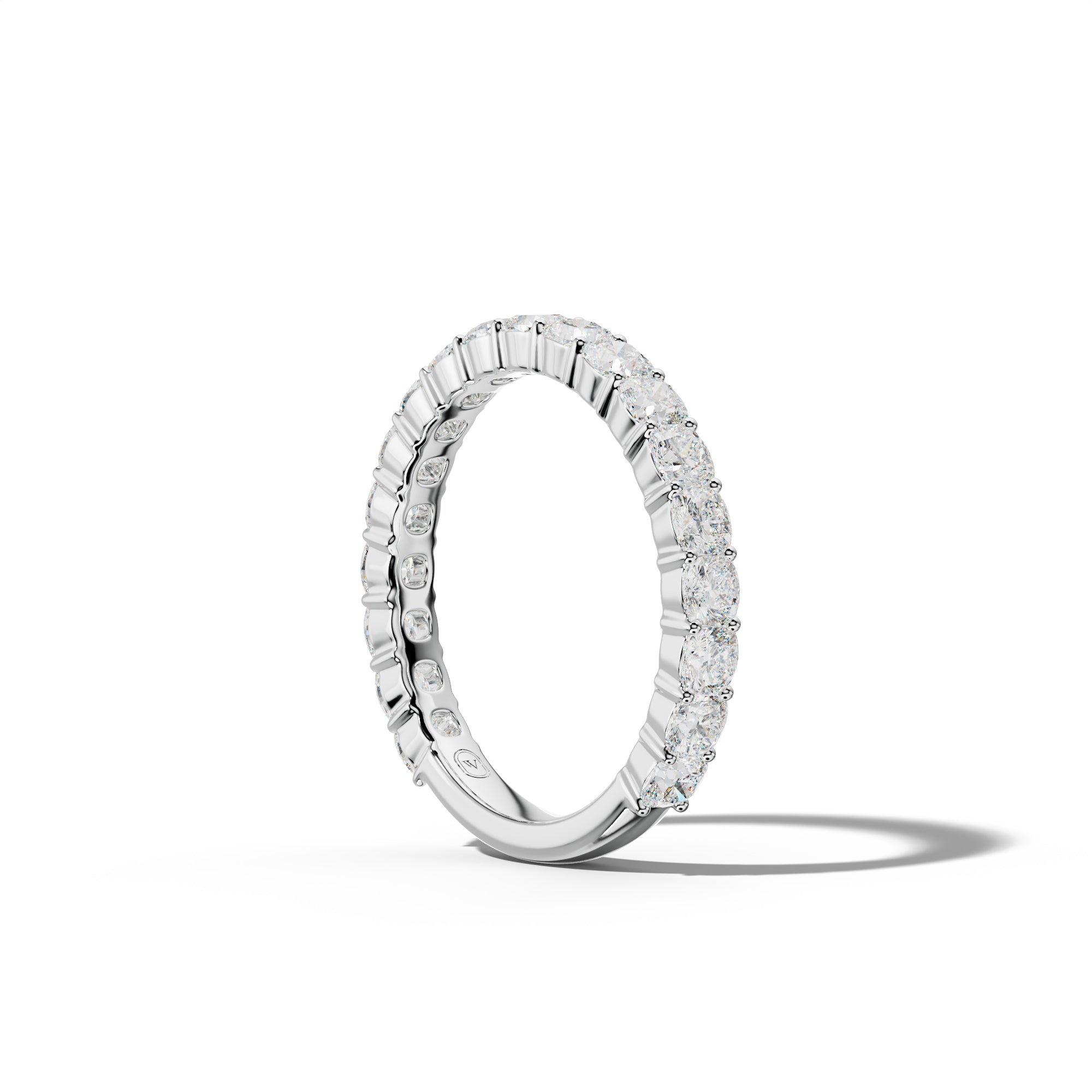 2.0 Carat Cushion Diamond 3/4 Anniversary Band Shared Prong  Low-Set Design