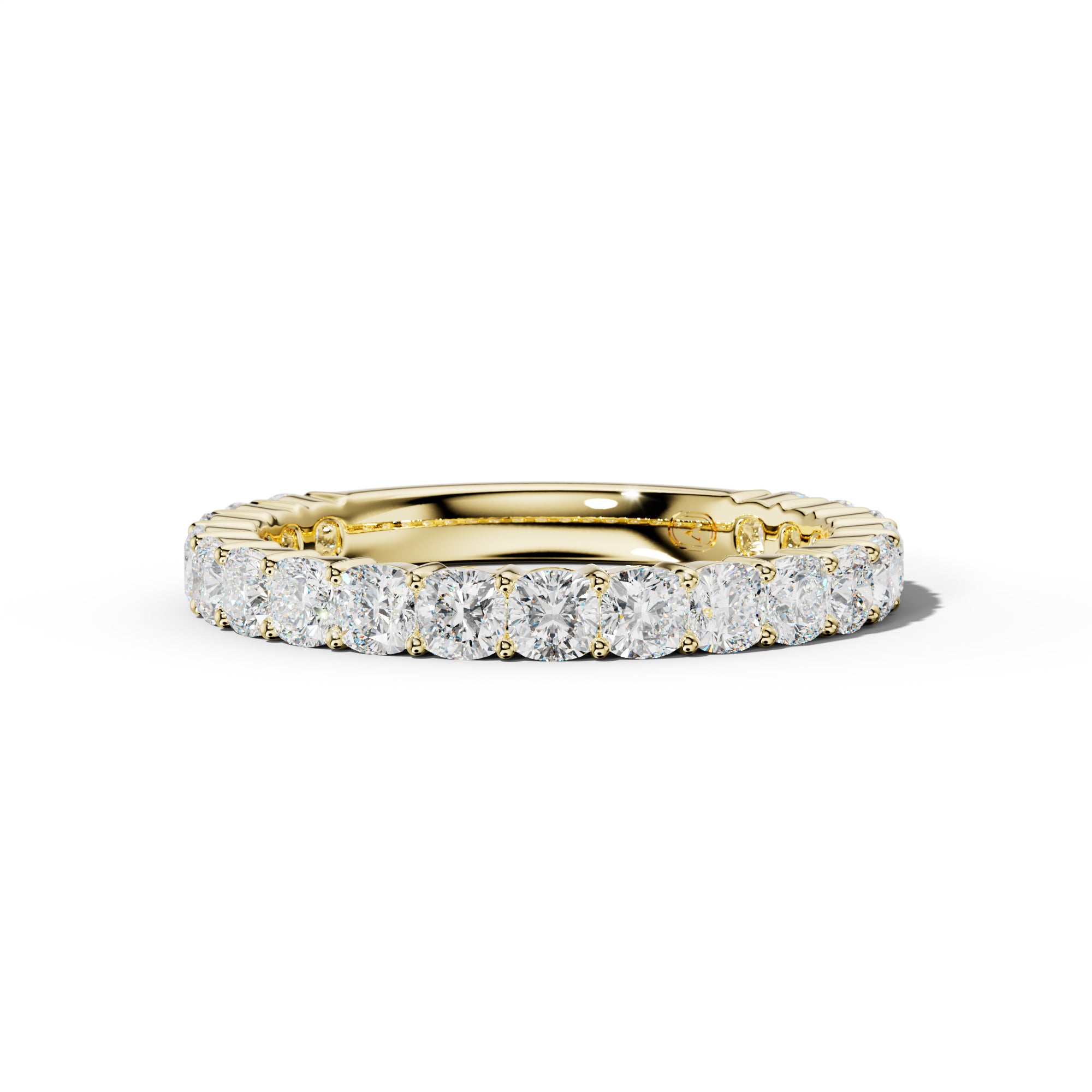 2.0 Carat Cushion Diamond 3/4 Anniversary Band Shared Prong  Low-Set Design