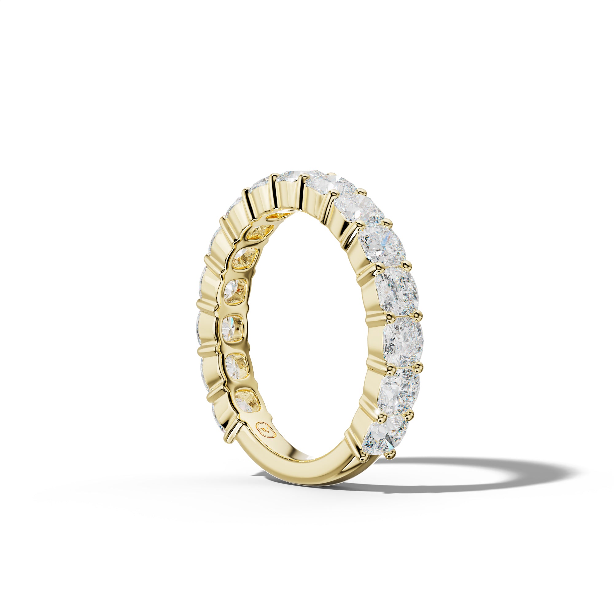 3.0 Carat Cushion Diamond 3/4 Anniversary Band Shared Prong  Low-Set Design
