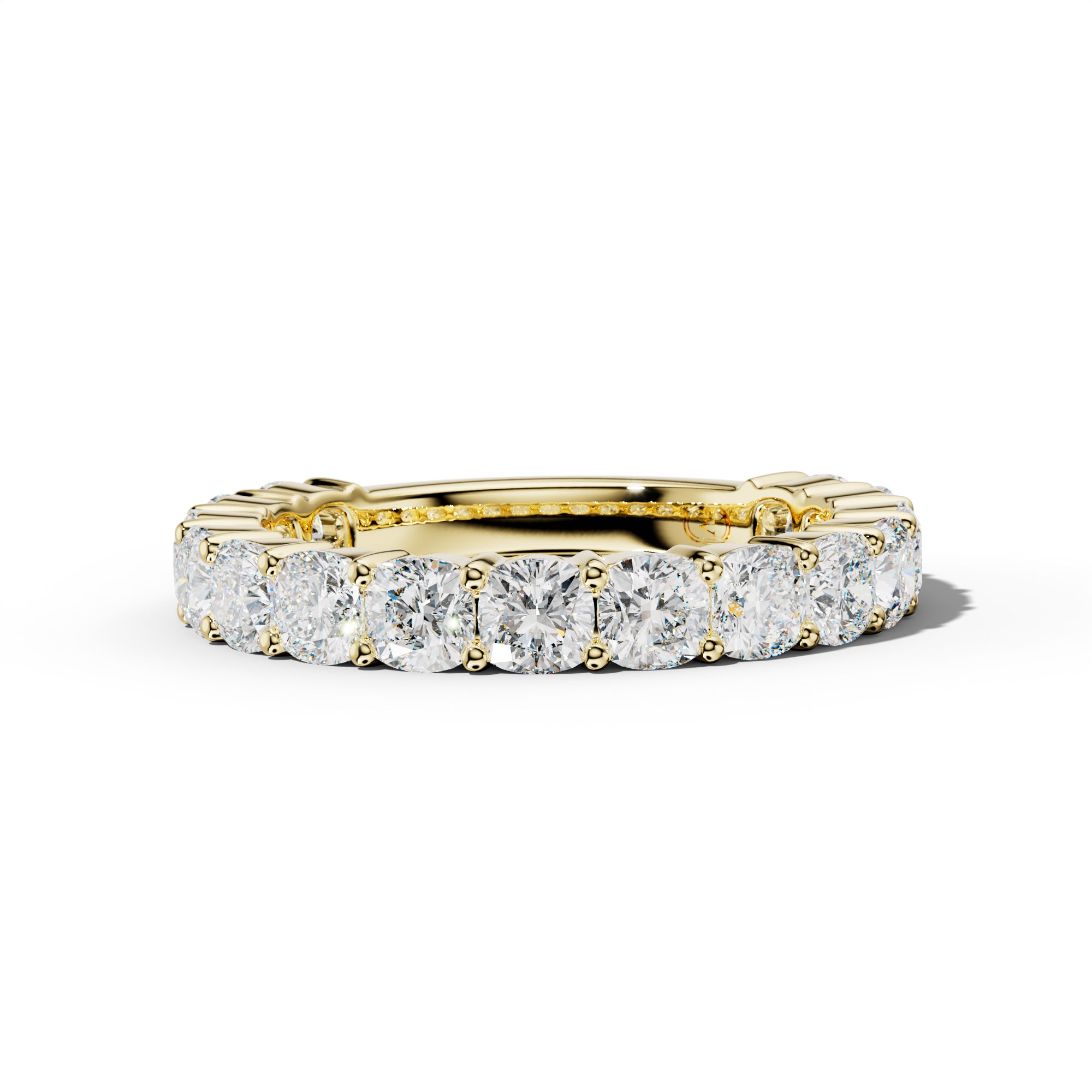 3.0 Carat Cushion Diamond 3/4 Anniversary Band Shared Prong  Low-Set Design