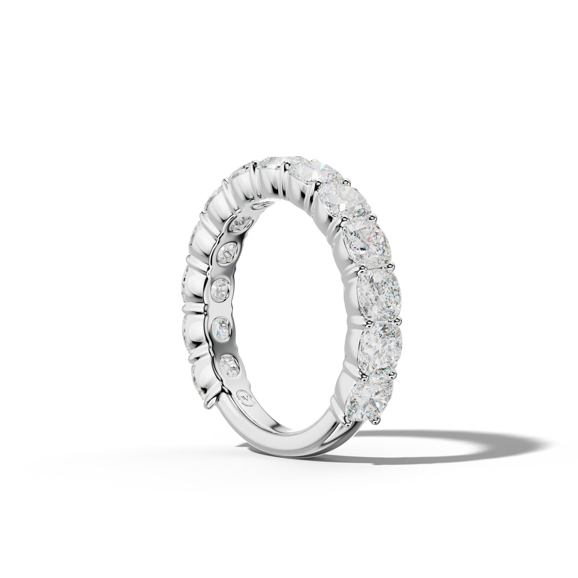 4.0 Carat Cushion Diamond 3/4 Anniversary Band Shared Prong  Low-Set Design