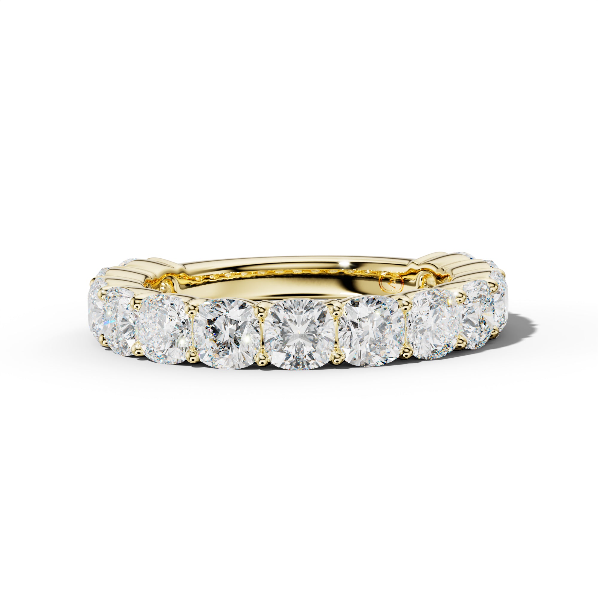 4.0 Carat Cushion Diamond 3/4 Anniversary Band Shared Prong  Low-Set Design