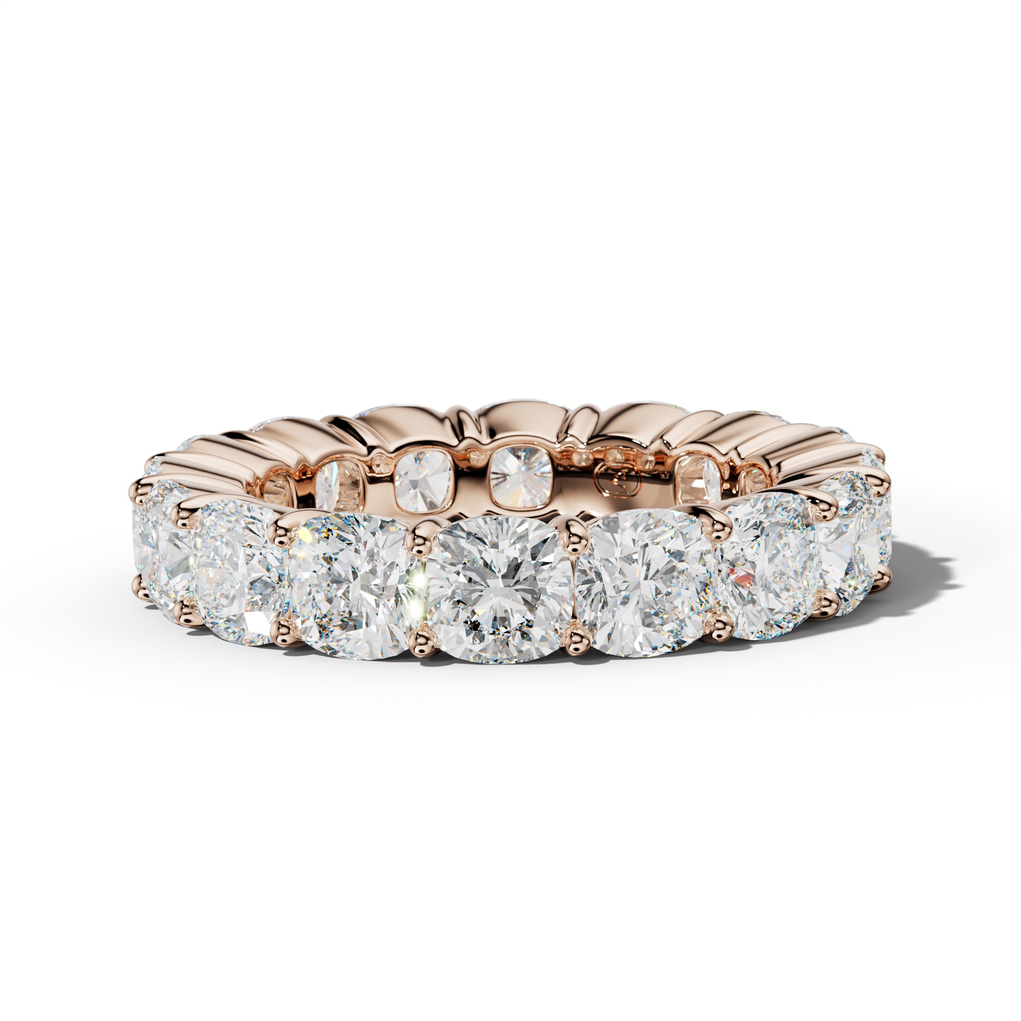 9.0 Carat Cushion Diamond Eternity Band Shared Prong  Low-Set Design