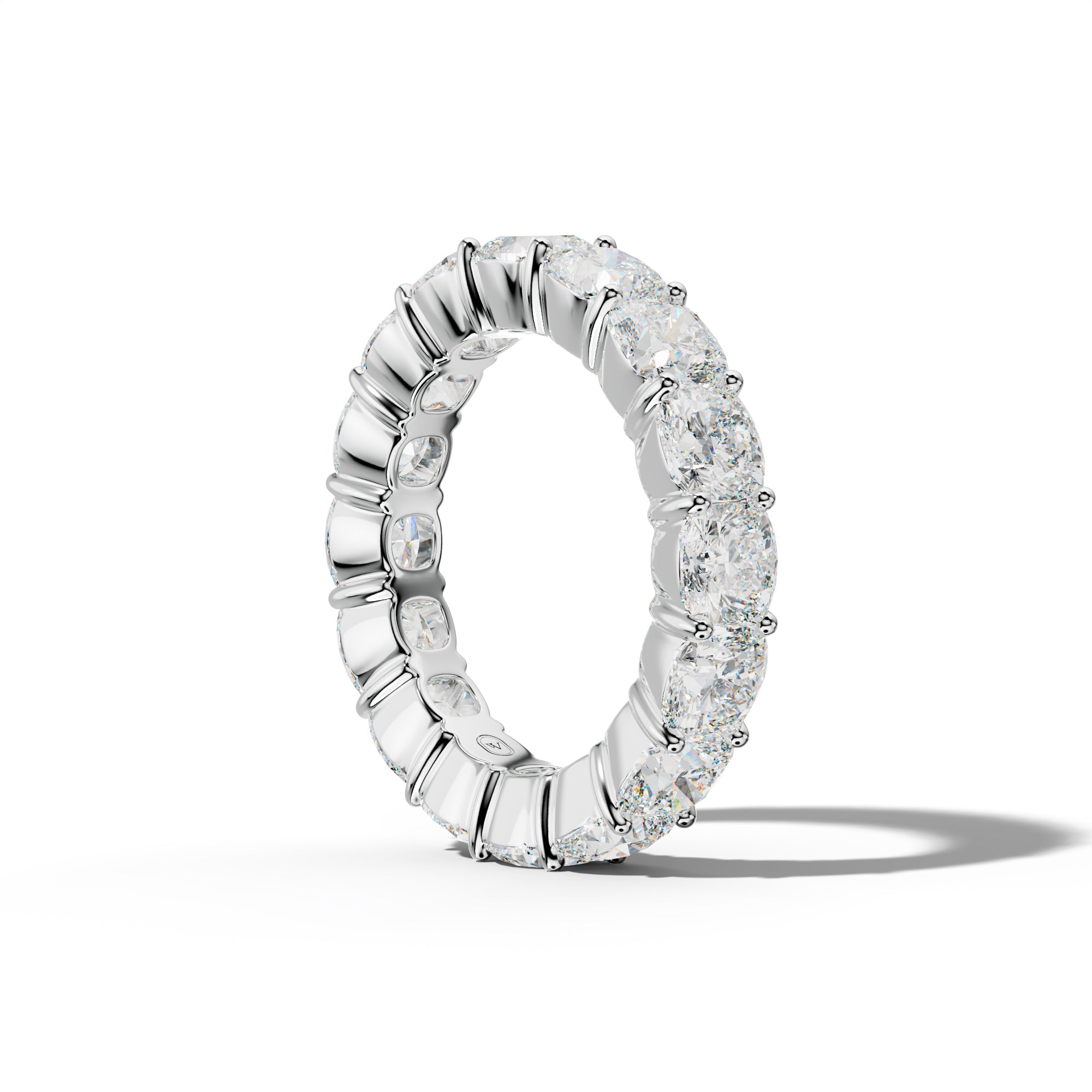 9.0 Carat Cushion Diamond Eternity Band Shared Prong  Low-Set Design