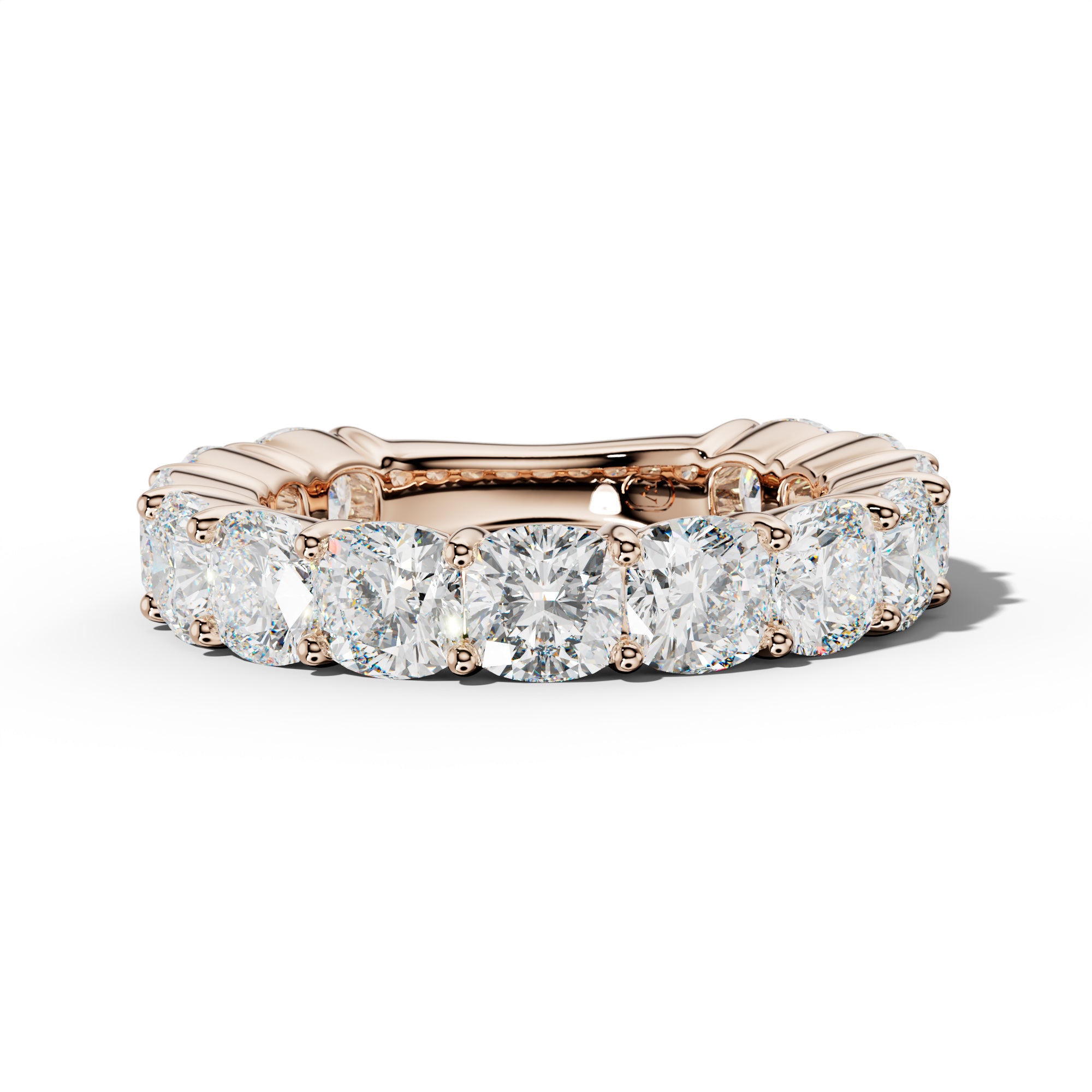 7.0 Carat Cushion Diamond 3/4 Anniversary Band Shared Prong  Low-Set Design