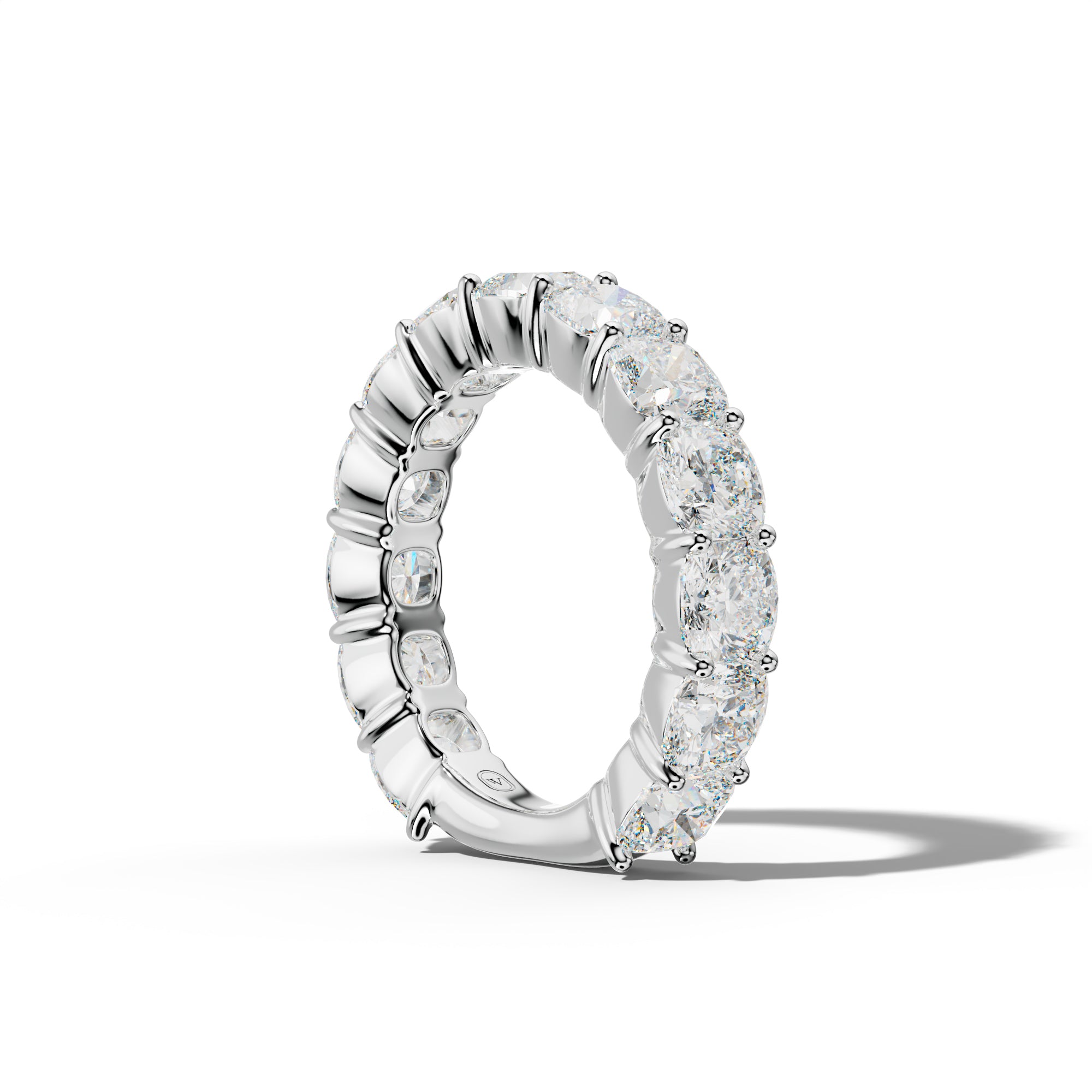 7.0 Carat Cushion Diamond 3/4 Anniversary Band Shared Prong  Low-Set Design