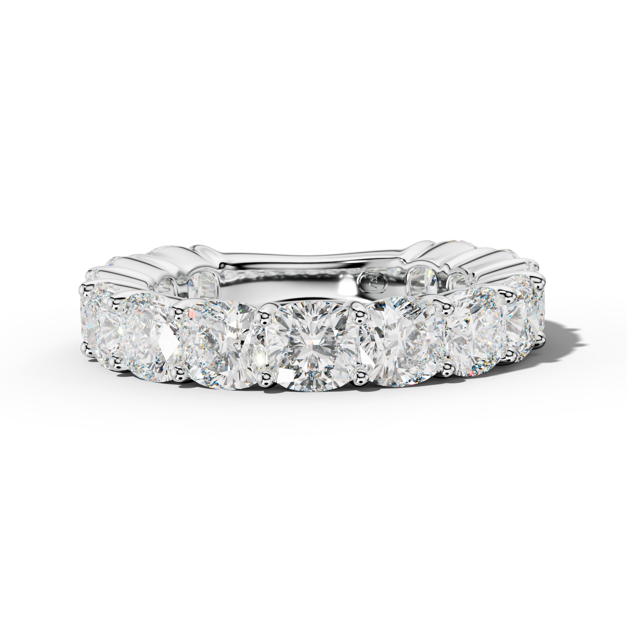 7.0 Carat Cushion Diamond 3/4 Anniversary Band Shared Prong  Low-Set Design