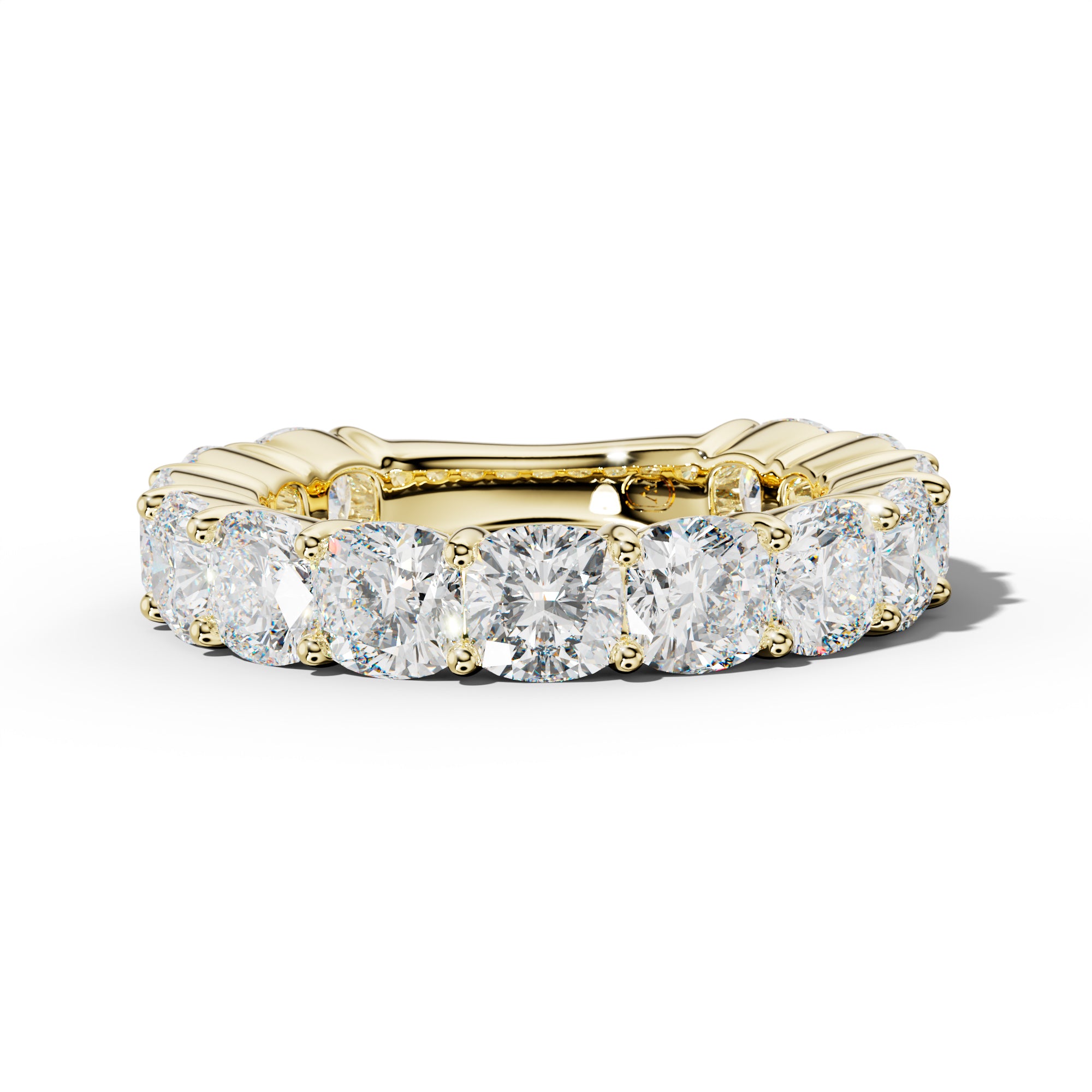 7.0 Carat Cushion Diamond 3/4 Anniversary Band Shared Prong  Low-Set Design