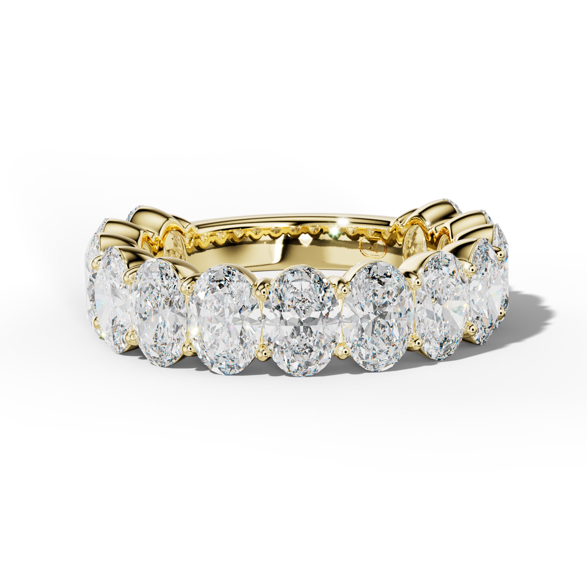 5.0 Carat Oval Diamond 3/4 Anniversary Band Shared Prong  Low-Set Design