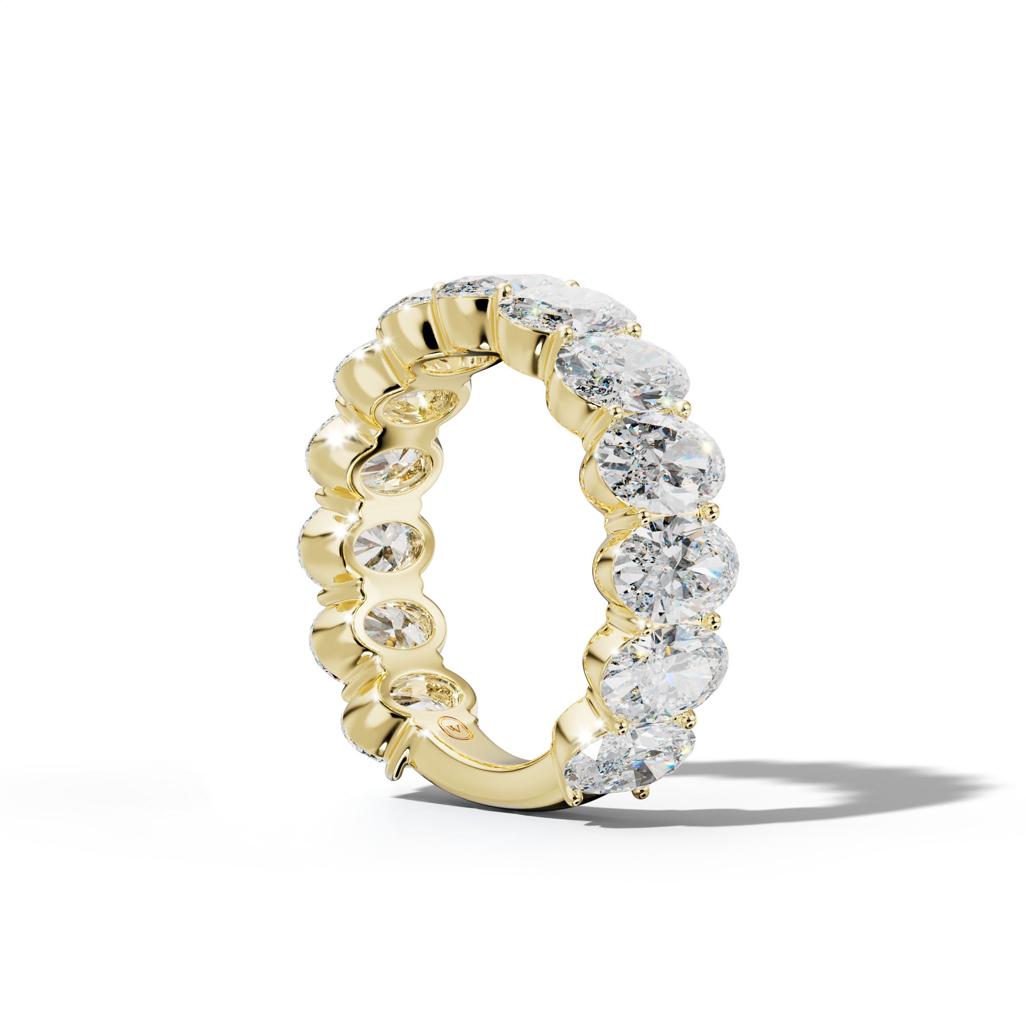 6.0 Carat Oval Diamond 3/4 Anniversary Band Shared Prong  Low-Set Design