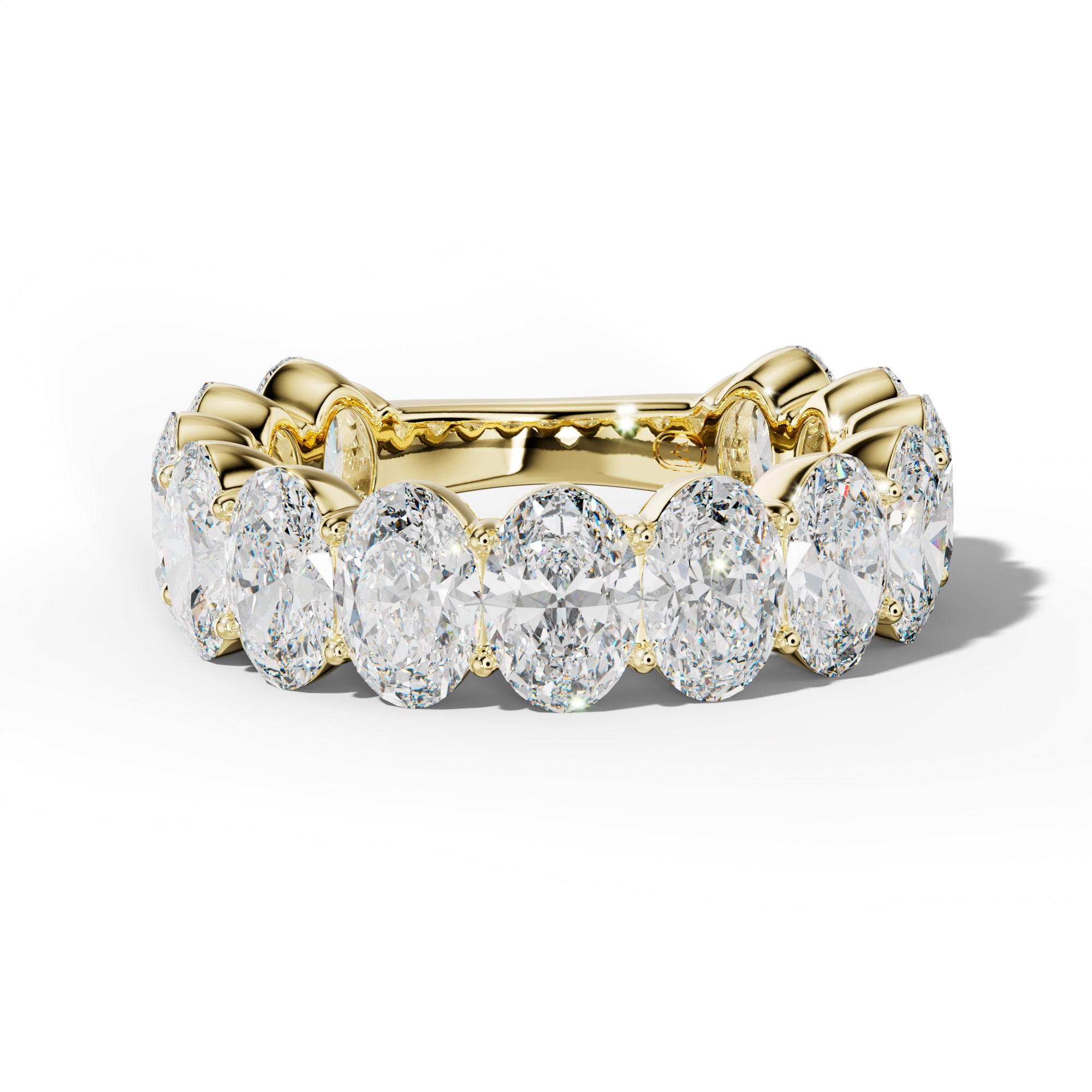 6.0 Carat Oval Diamond 3/4 Anniversary Band Shared Prong  Low-Set Design