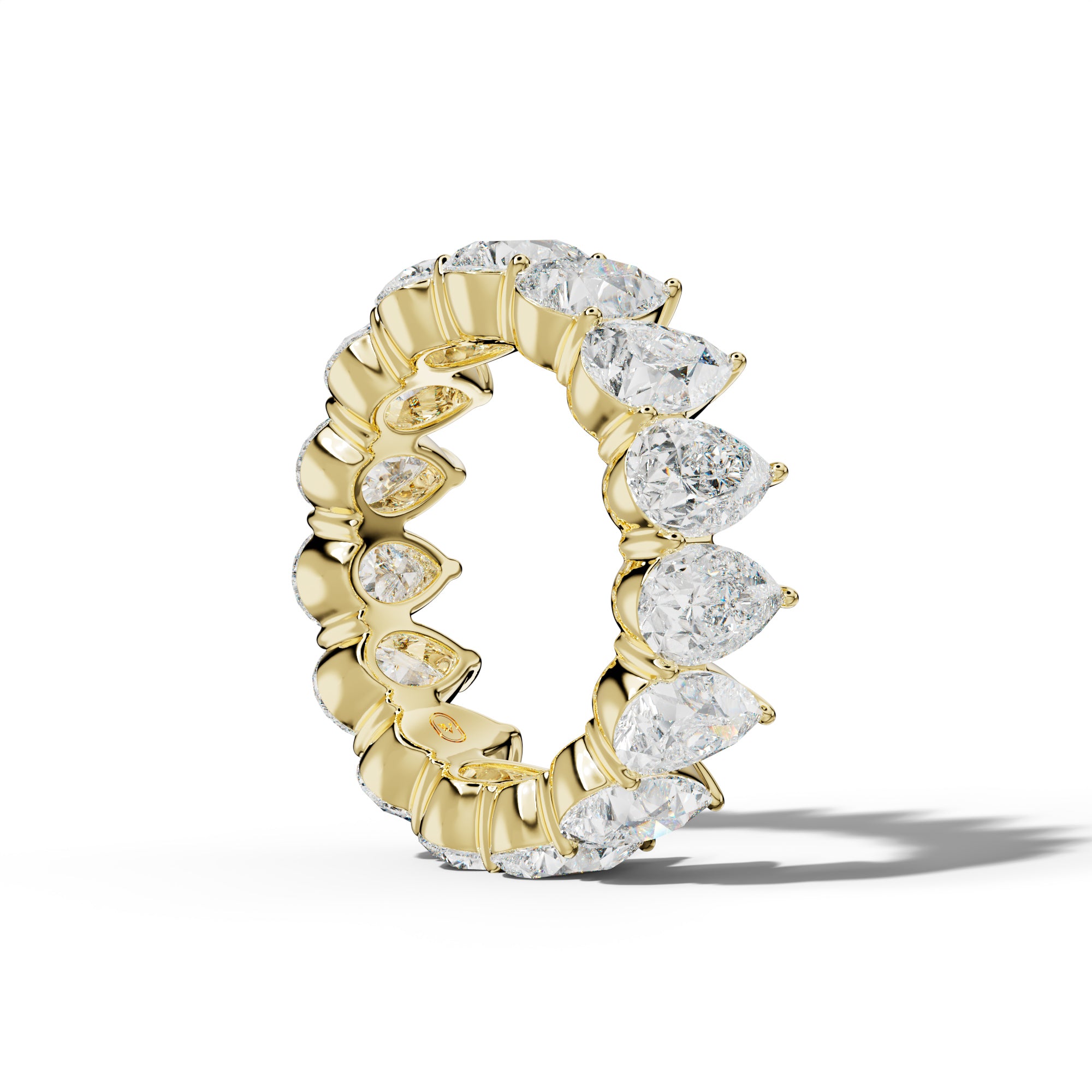 8.0 Carat Pear Shape Diamond Eternity Band Shared Prong  Low-Set Design