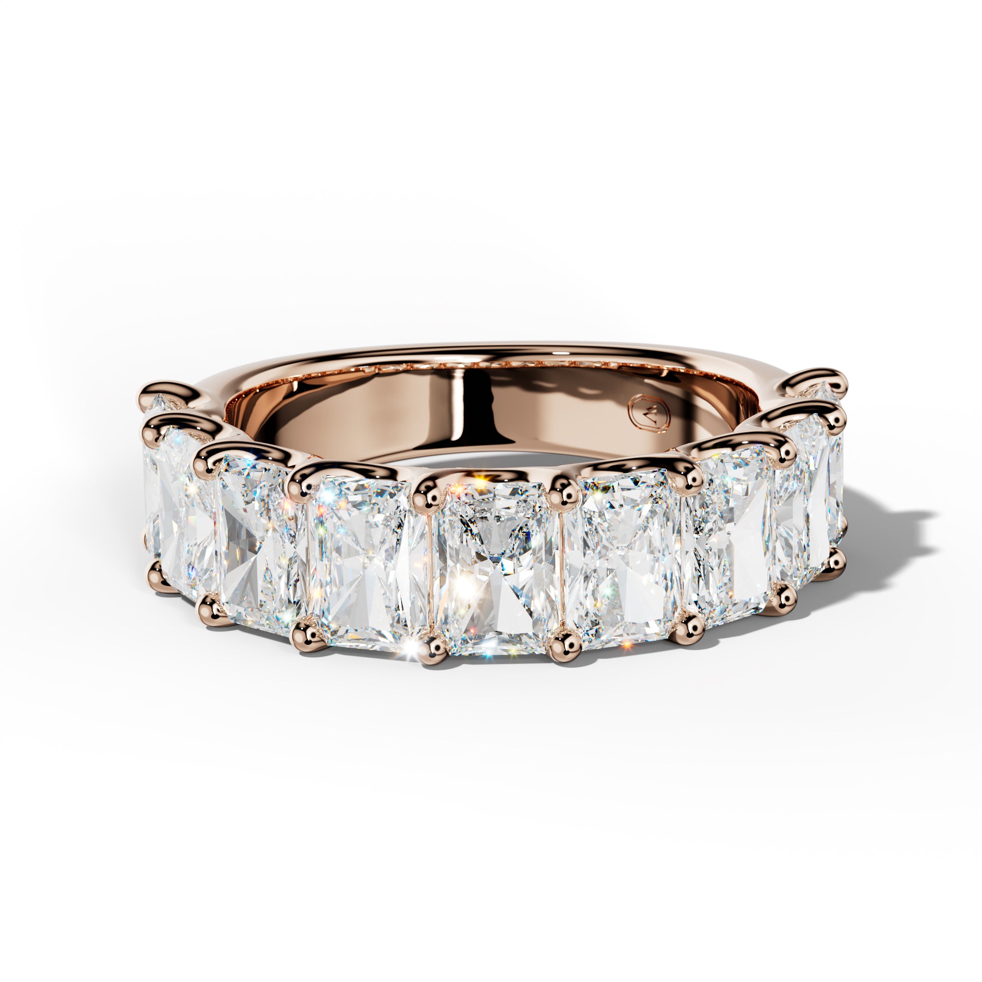 4.0 Carat Radiant Diamond Half Anniversary Band U Prong