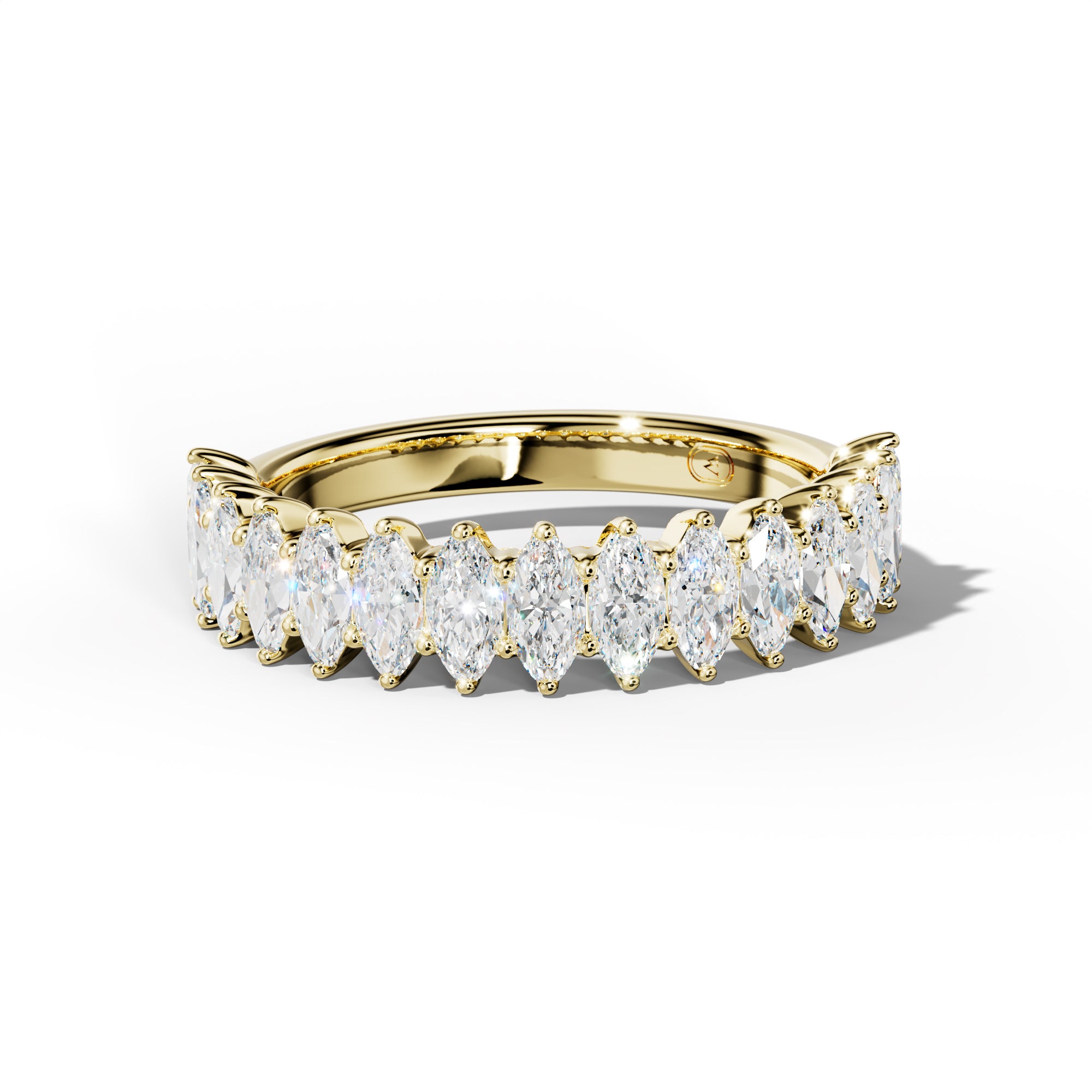 1.0 Carat Marquise Diamond Half Anniversary Band Shared Prong  Low-Set Design