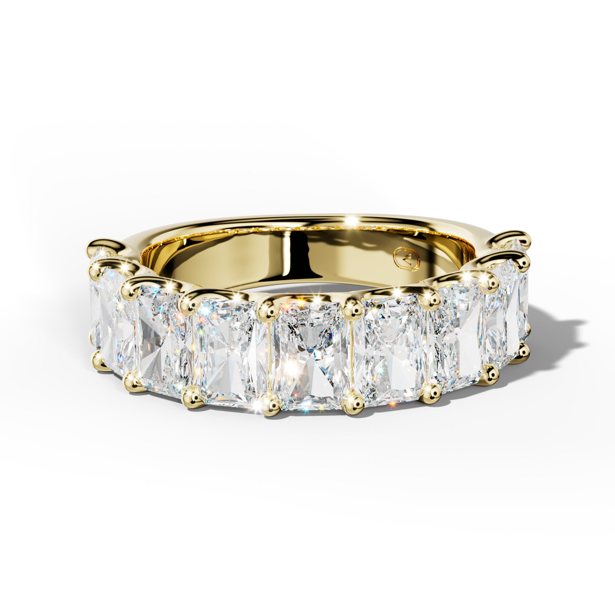 4.0 Carat Radiant Diamond Half Anniversary Band U Prong